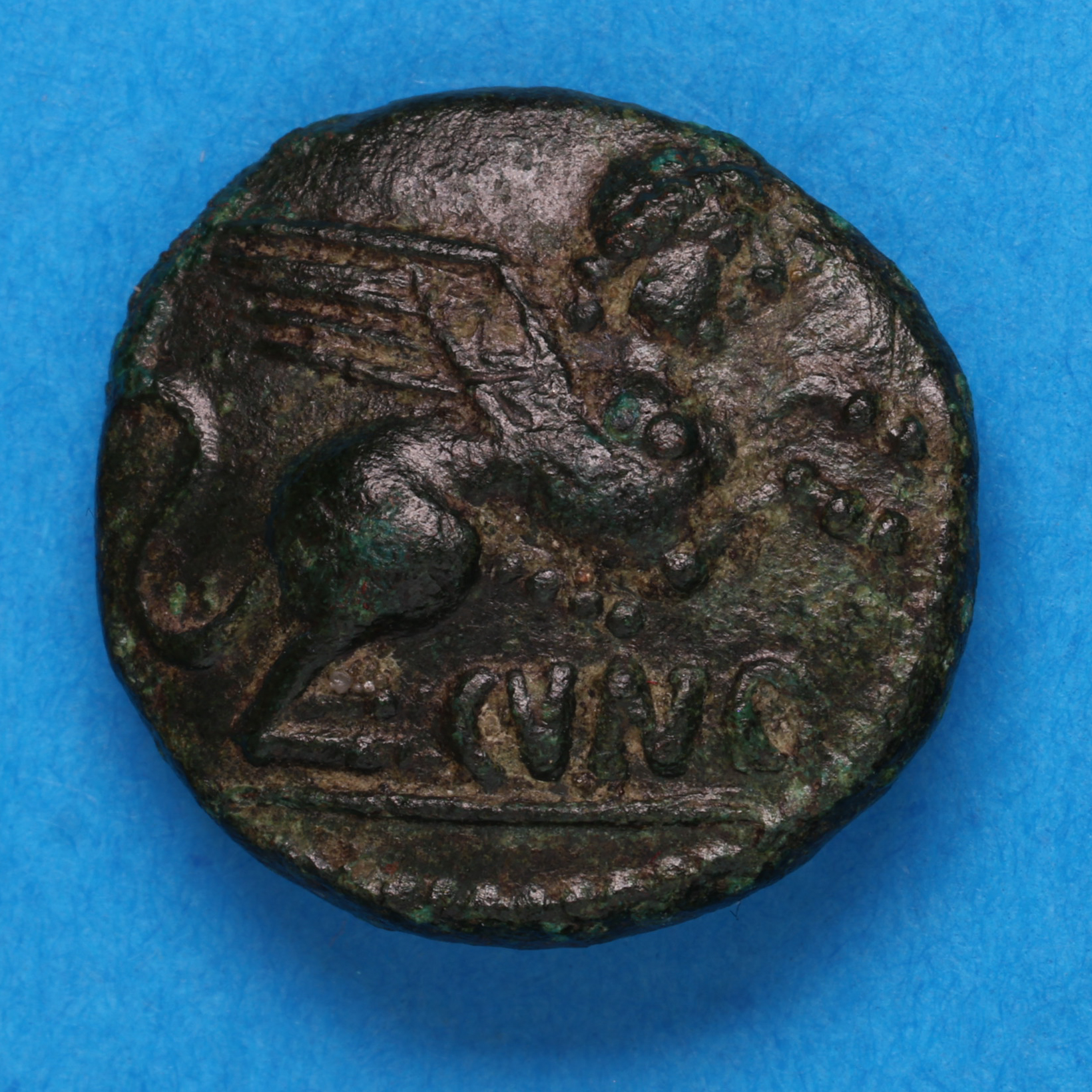 Catuvellauni and Trinovantes Cunobelinus c. AD 8-40 C. Severed Head Bronze Unit *Scarce* - Image 3