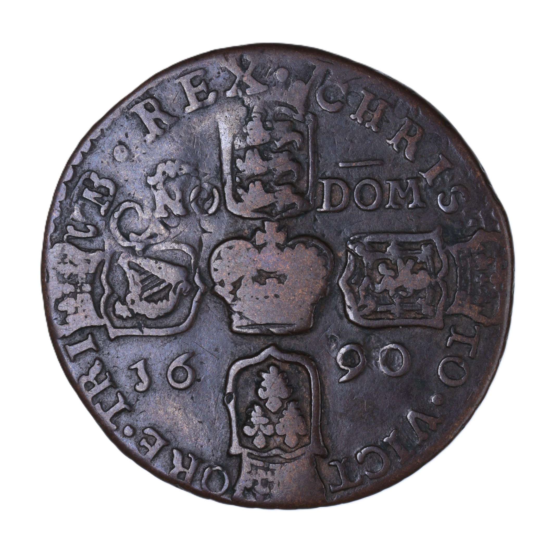 Ireland Gunmoney James II AD 1685-1691 Civil War Coinage Brass Gunmoney Crown AD 1690 - Image 2