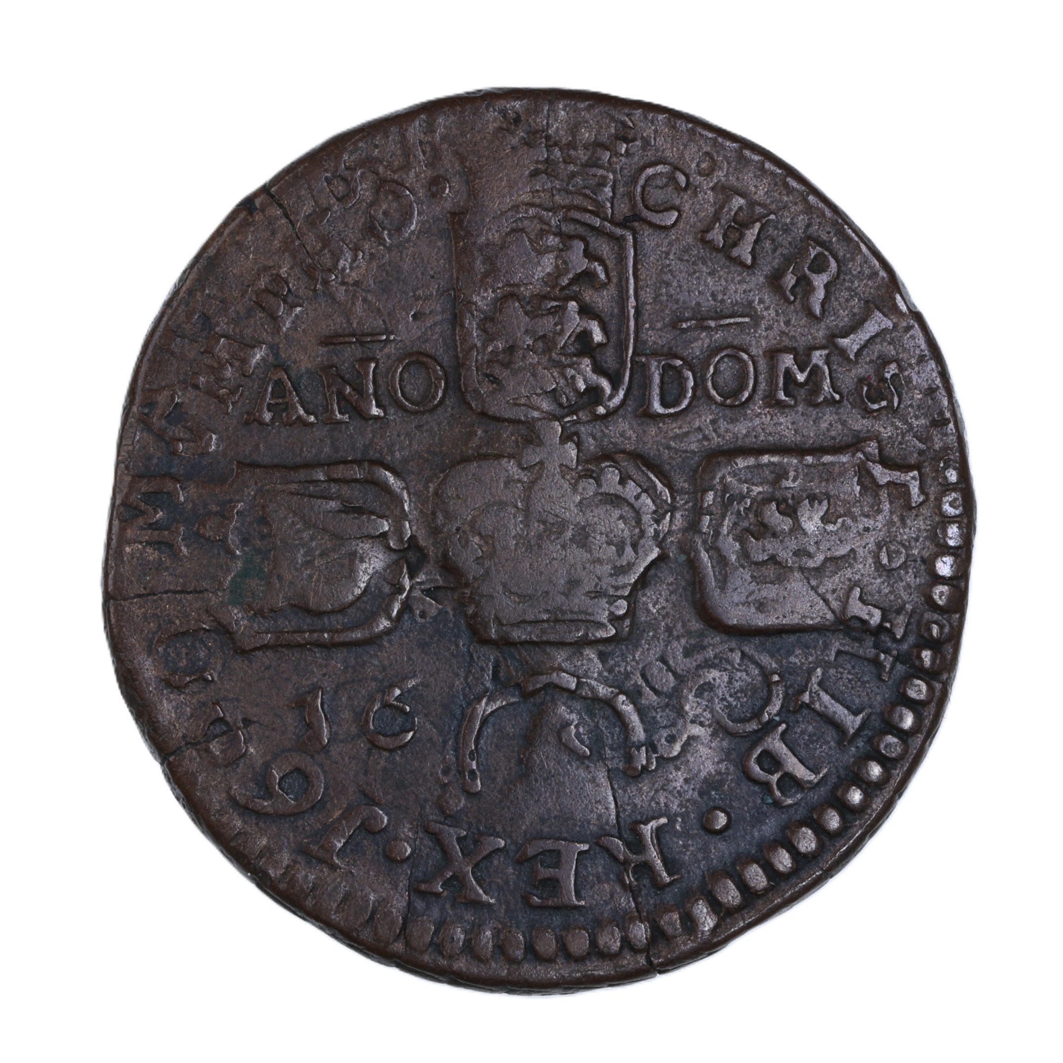 Ireland Gunmoney James II AD 1685-1691 Civil War Coinage Brass Gunmoney Crown AD 1690 - Image 2