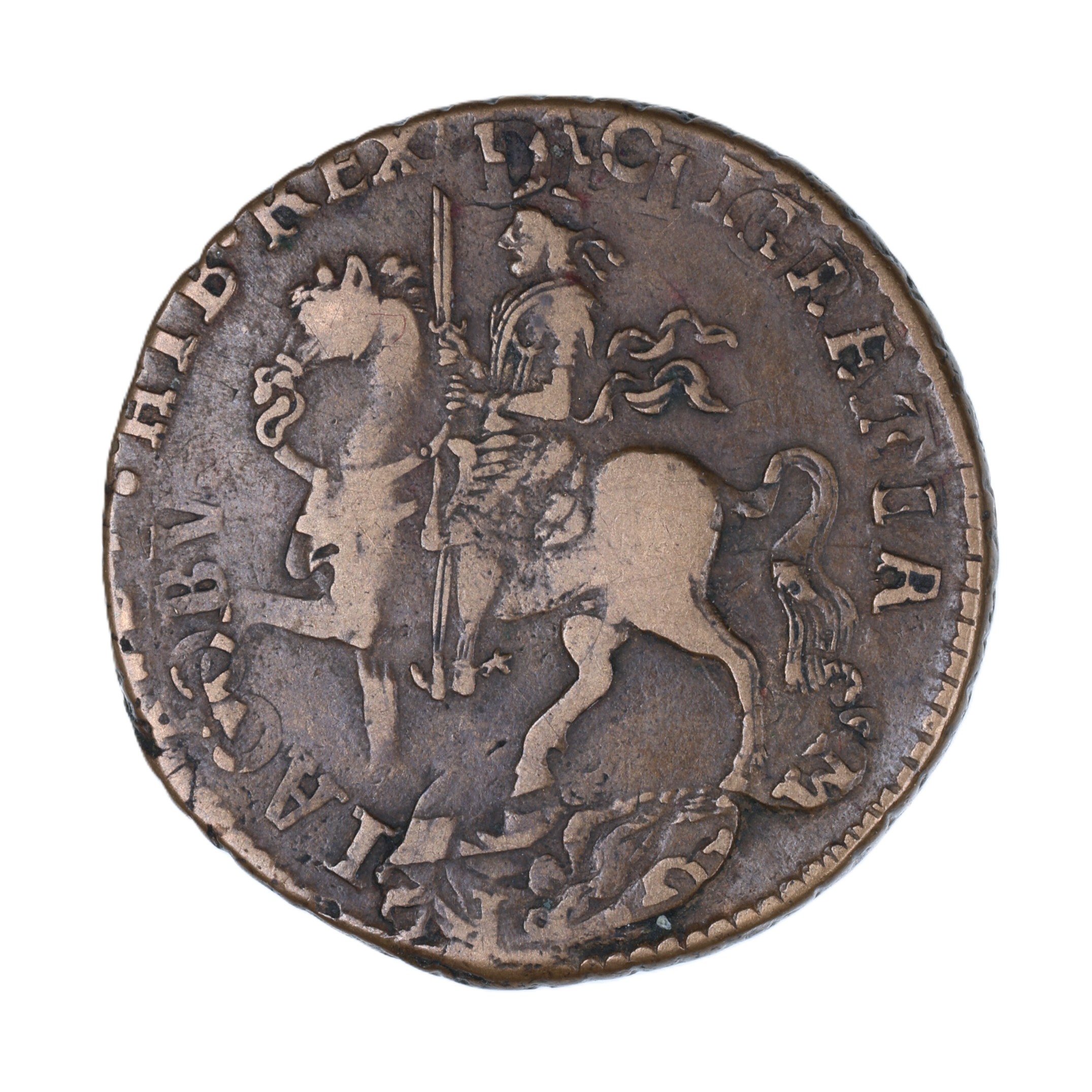 Ireland Gunmoney James II AD 1685-1691 Civil War Coinage Brass Gunmoney Crown AD 1690