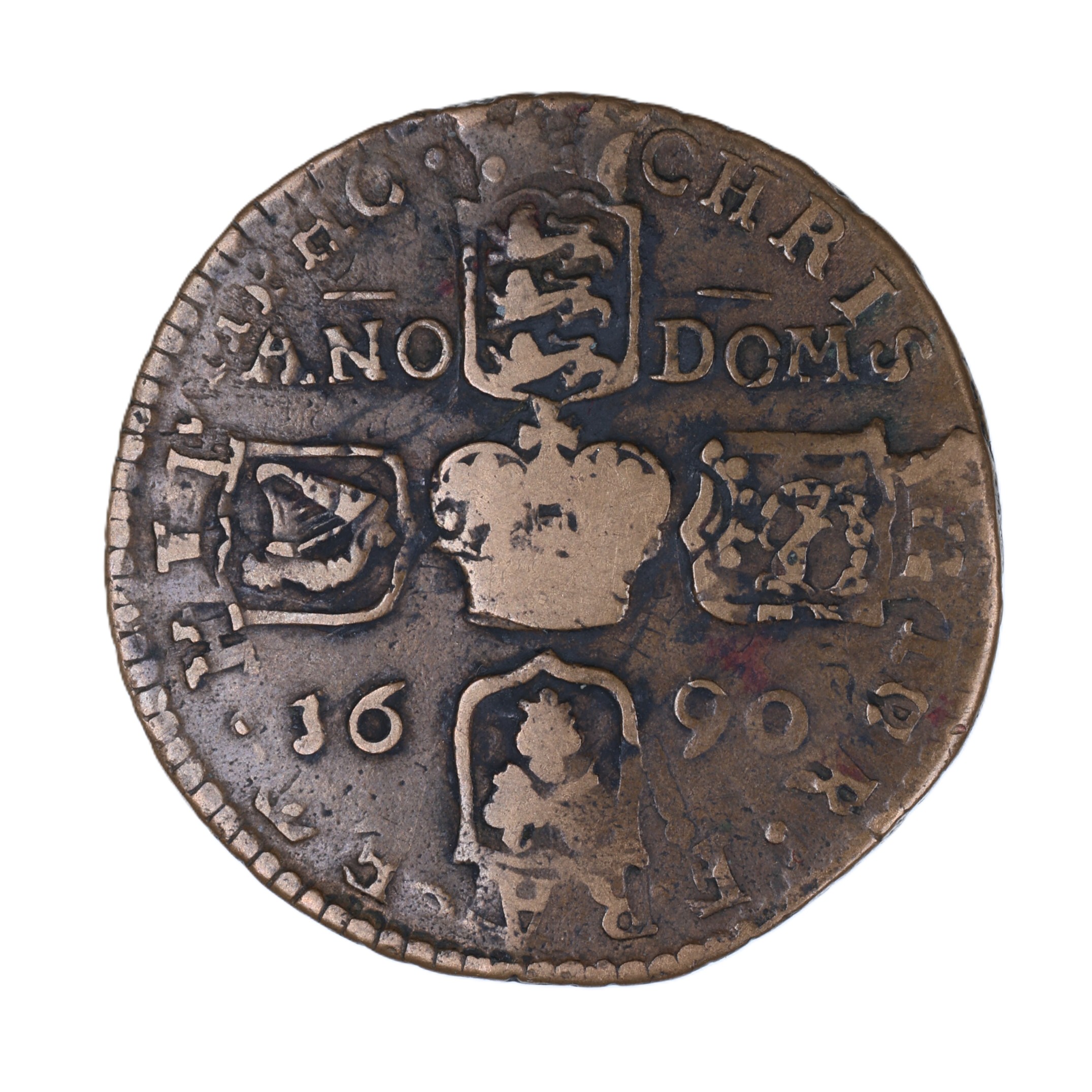 Ireland Gunmoney James II AD 1685-1691 Civil War Coinage Brass Gunmoney Crown AD 1690 - Image 2