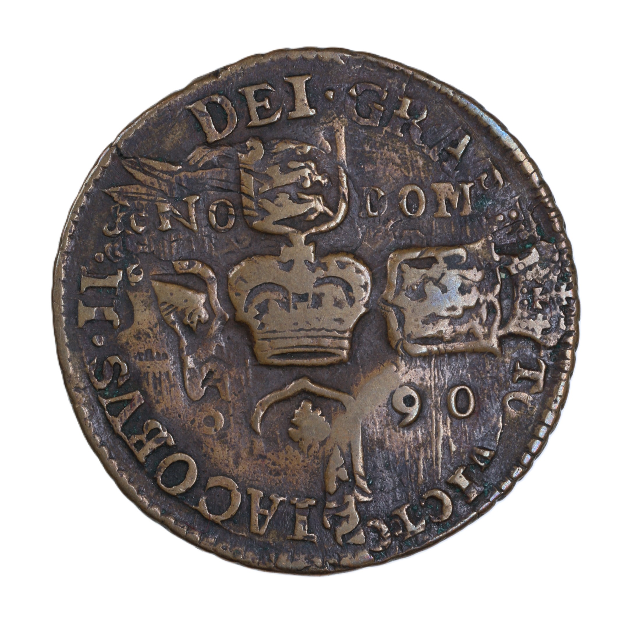 Ireland Gunmoney James II AD 1685-1691 Civil War Coinage Brass Gunmoney Crown AD 1690 - Image 2