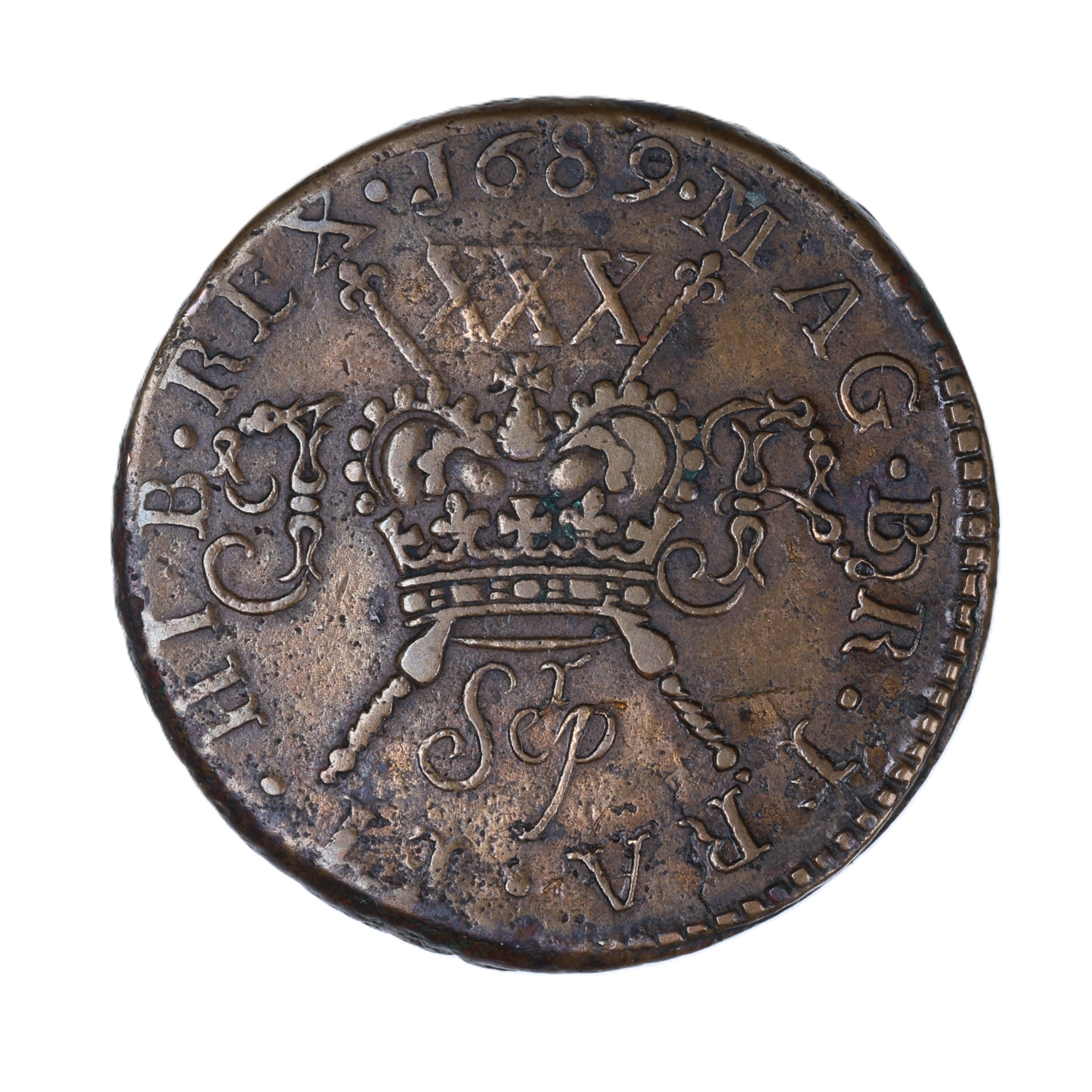 Ireland Gunmoney James II AD 1685-1691 Civil War Coinage Brass Gunmoney Halfcrown AD 1689 - Image 2