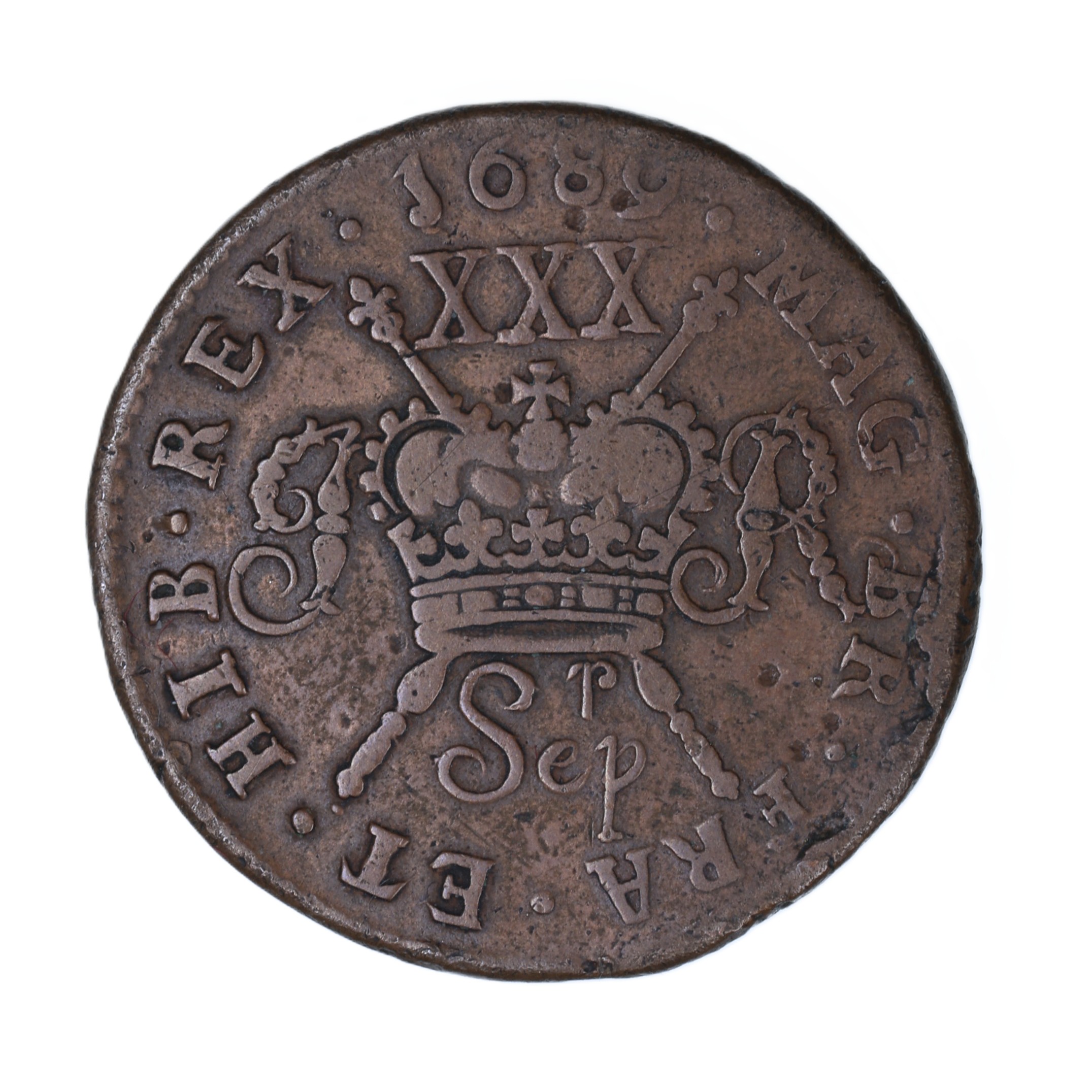 Ireland Gunmoney James II AD 1685-1691 Civil War Coinage Brass Gunmoney Halfcrown AD 1689 - Image 2
