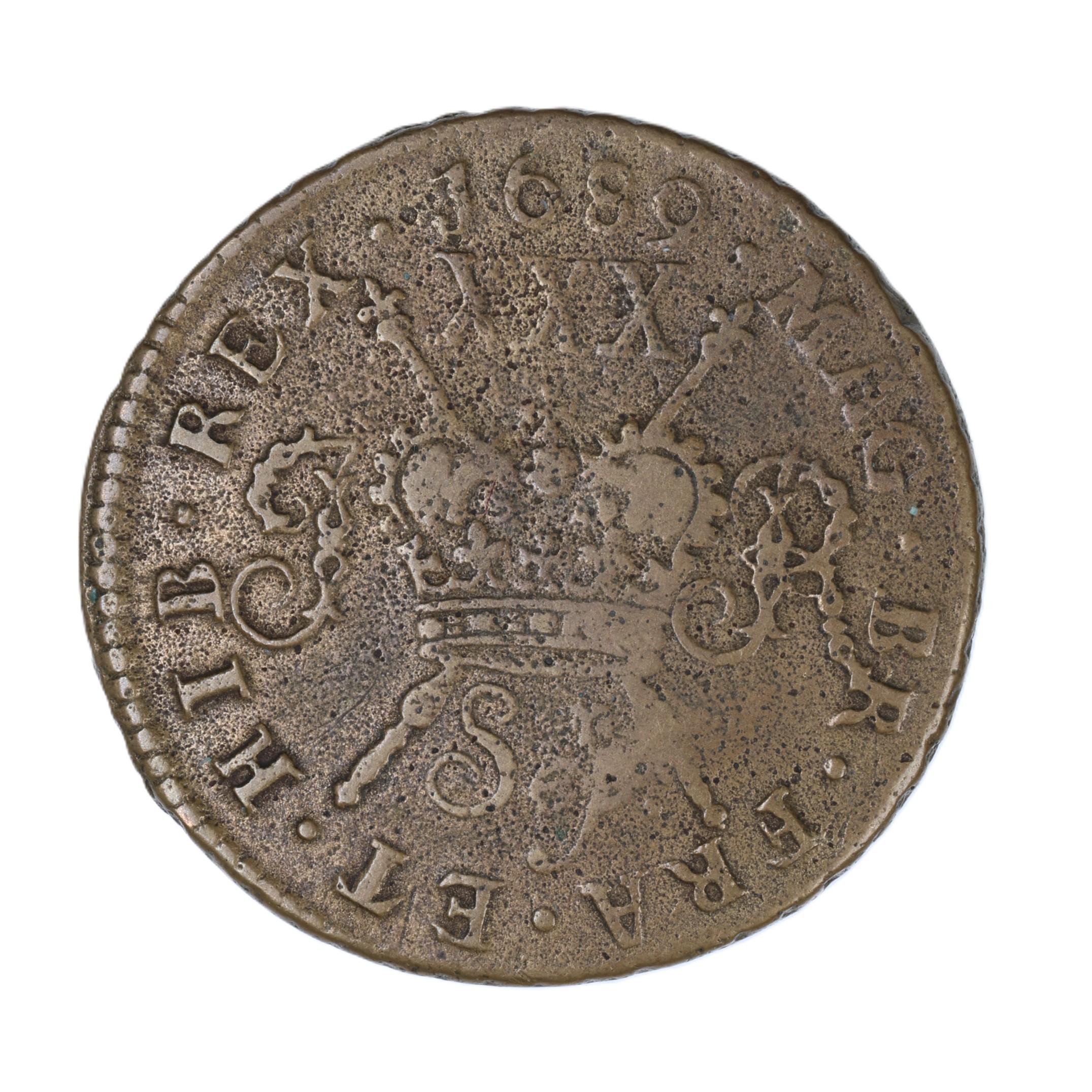 Ireland Gunmoney James II AD 1685-1691 Civil War Coinage Brass Gunmoney Halfcrown AD 1689 - Image 2