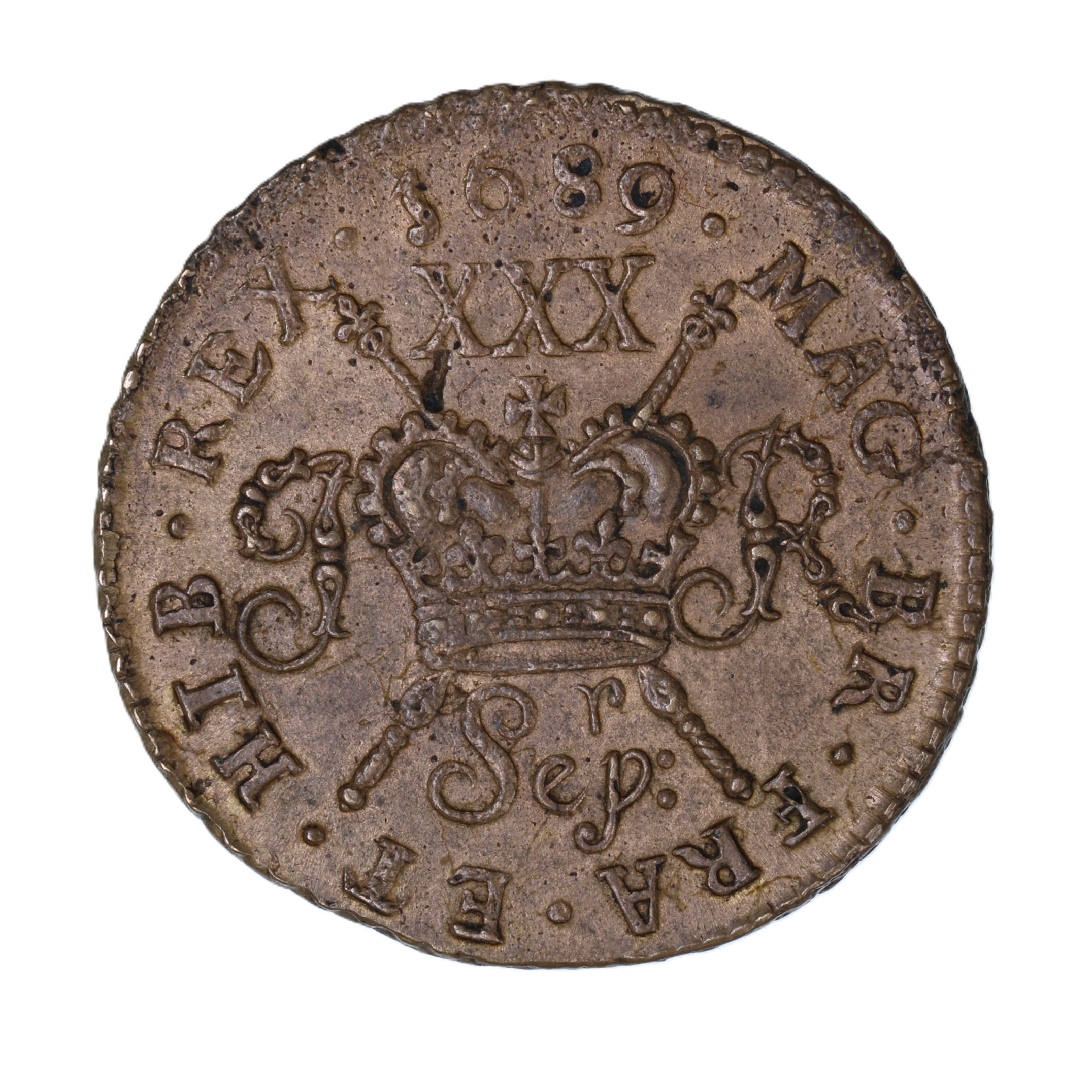 Ireland Gunmoney James II AD 1685-1691 Civil War Coinage Brass Gunmoney Halfcrown AD 1689 - Image 2
