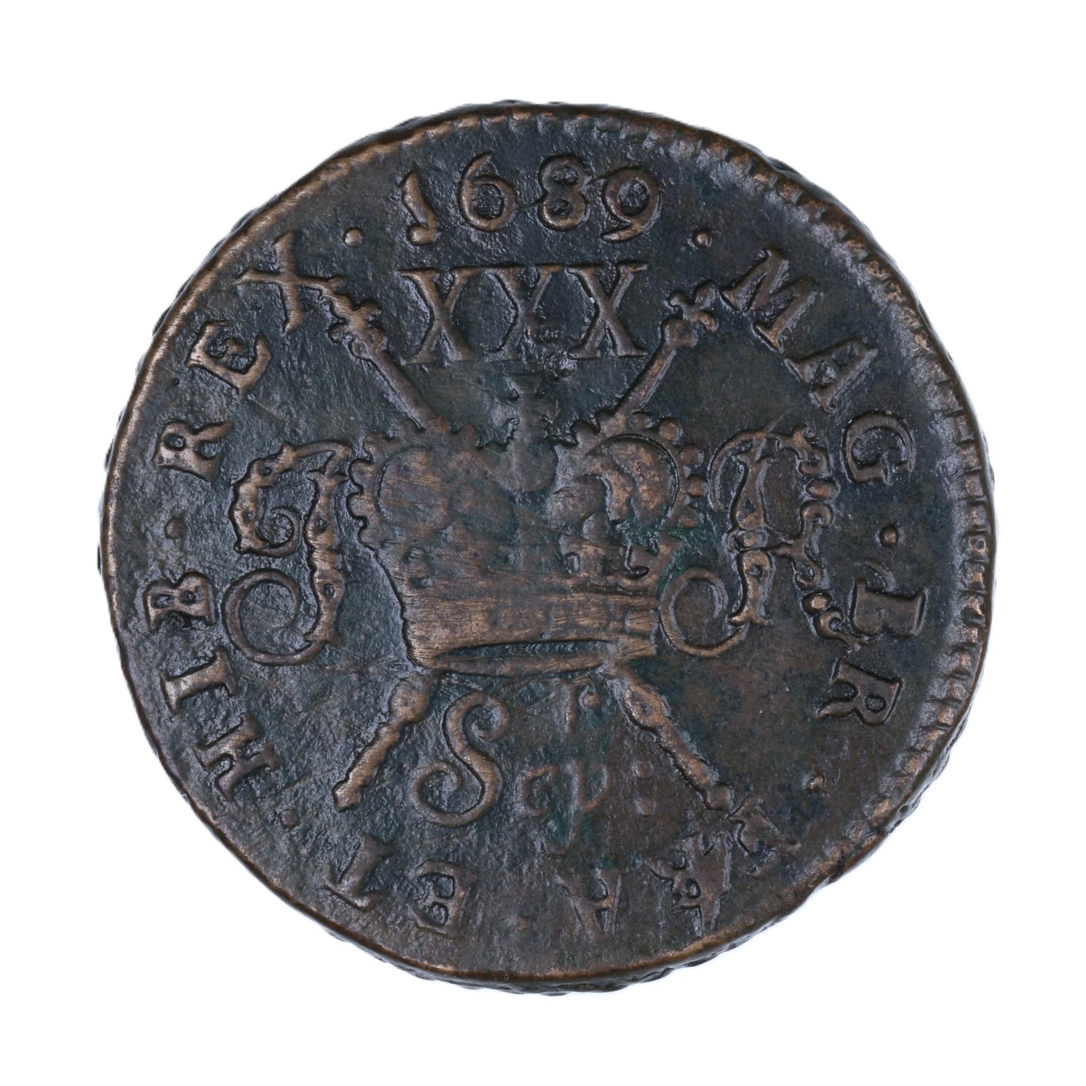Ireland Gunmoney James II AD 1685-1691 Civil War Coinage Brass Gunmoney Halfcrown AD 1689 - Image 2