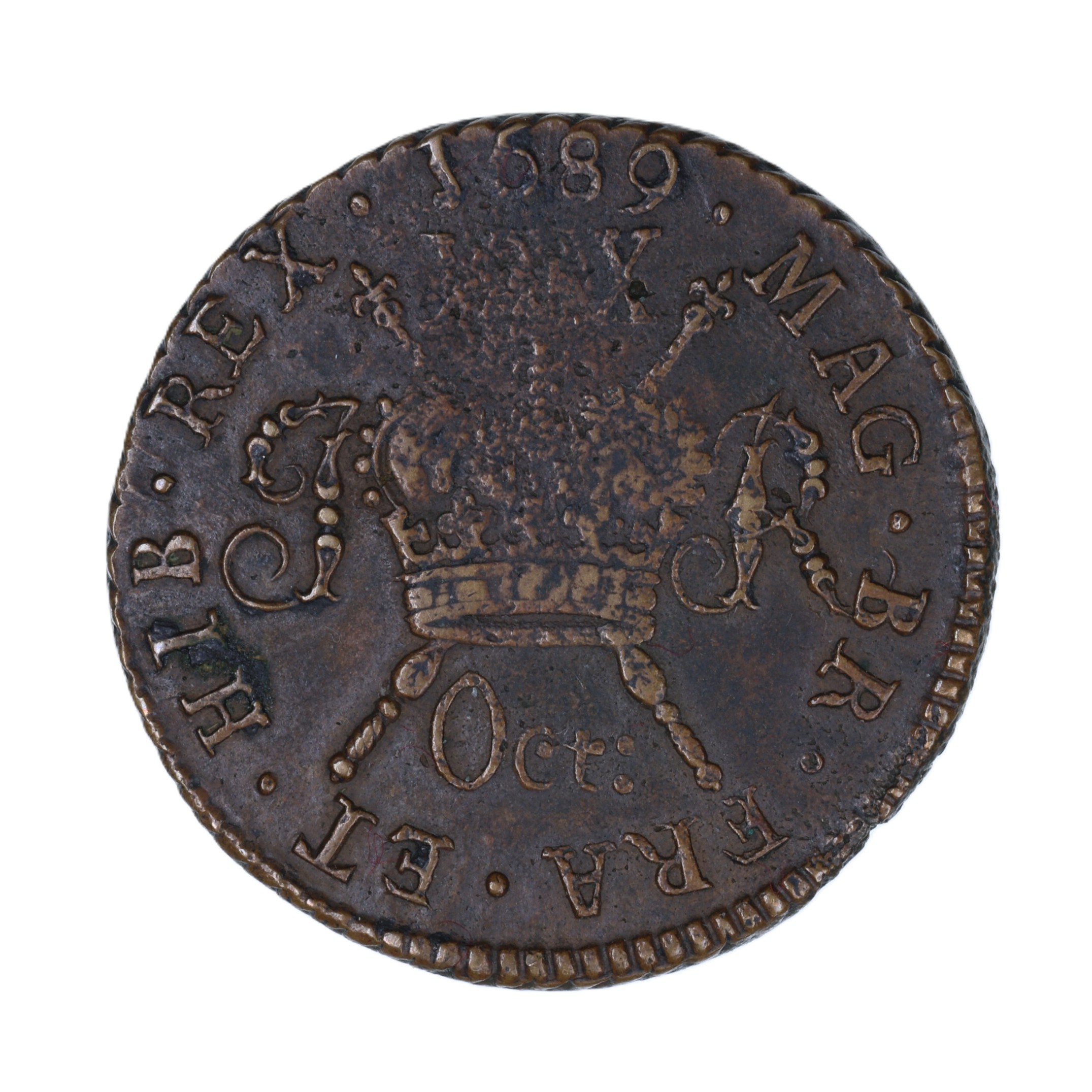 Ireland Gunmoney James II AD 1685-1691 Civil War Coinage Brass Gunmoney Halfcrown AD 1689 - Image 2