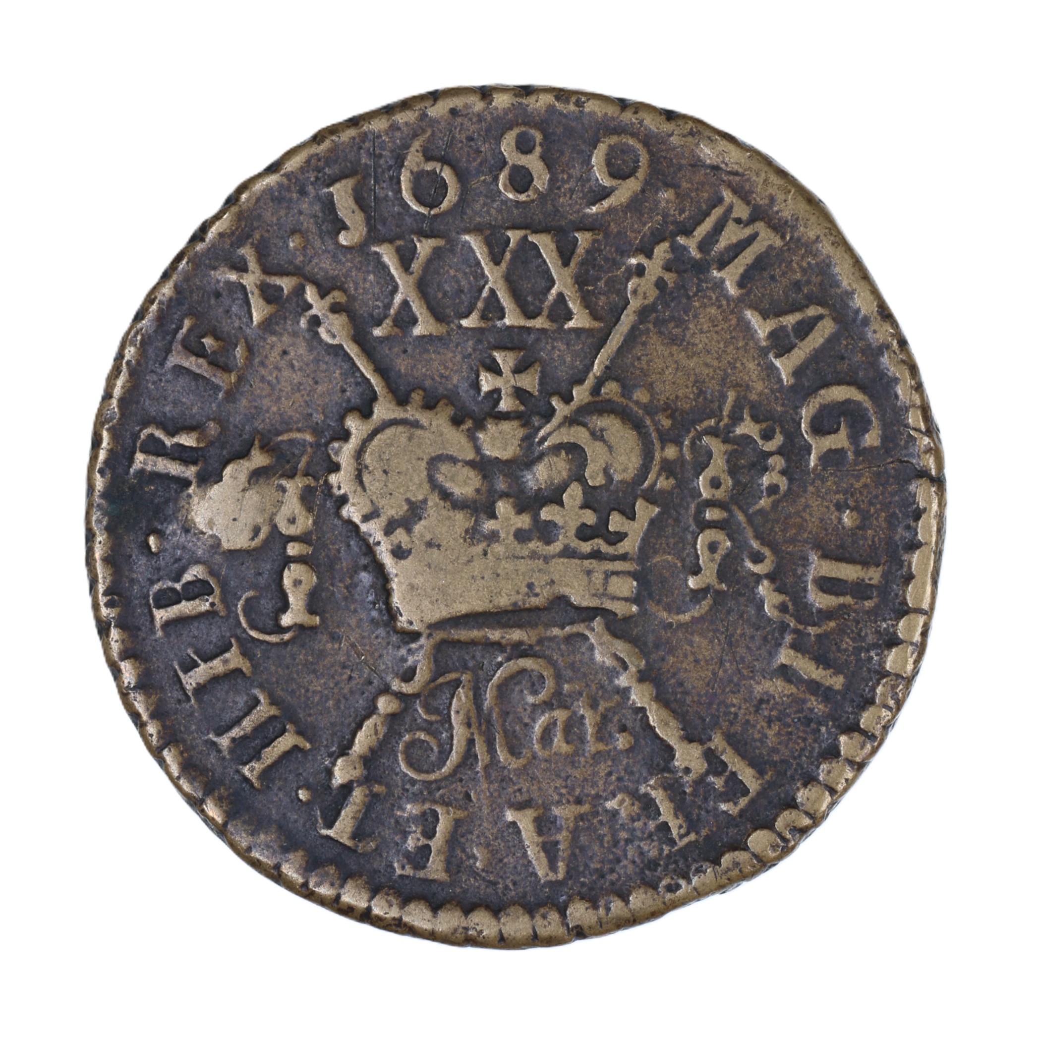 Ireland Gunmoney James II AD 1685-1691 Civil War Coinage Brass Gunmoney Halfcrown AD 1689 - Image 2