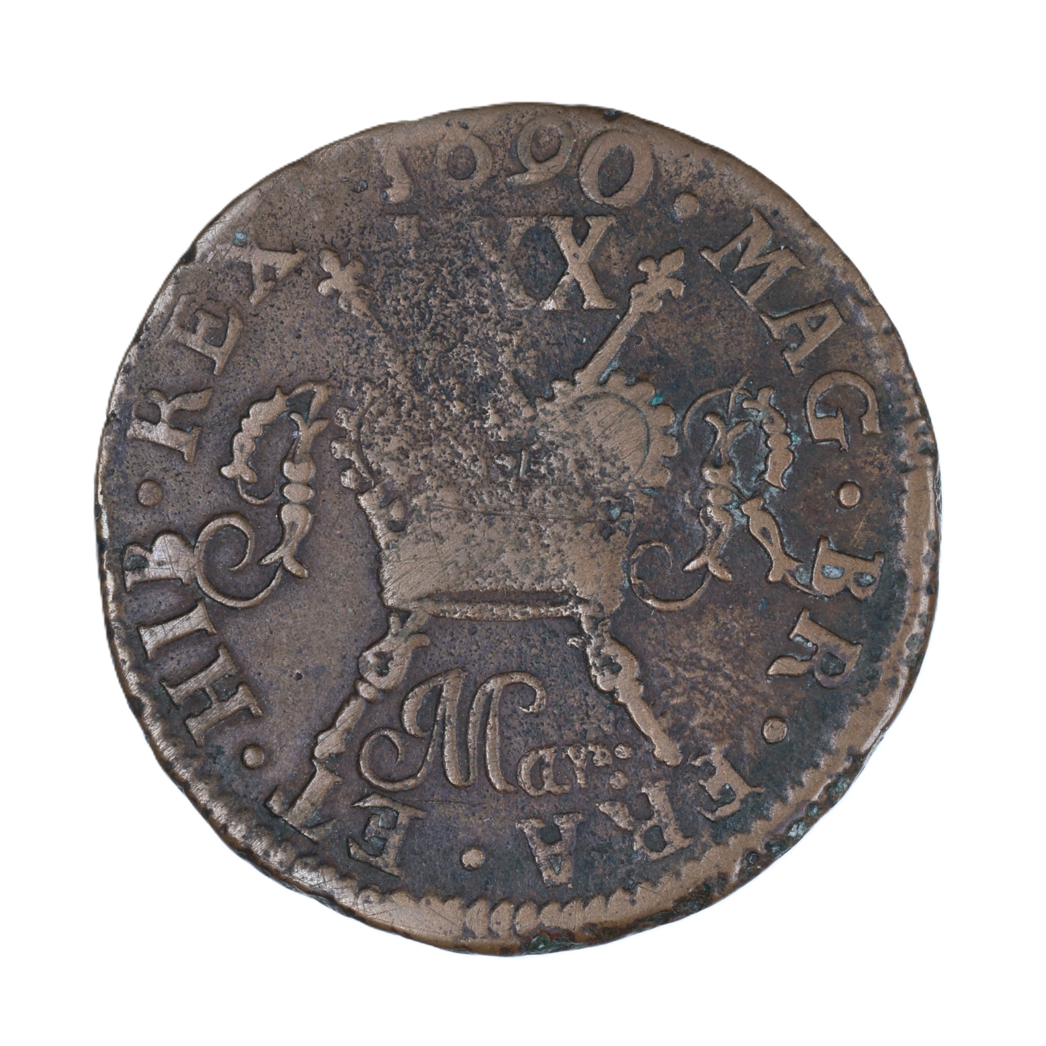 Ireland Gunmoney James II AD 1685-1691 Civil War Coinage Brass Gunmoney Halfcrown AD 1689 - Image 2