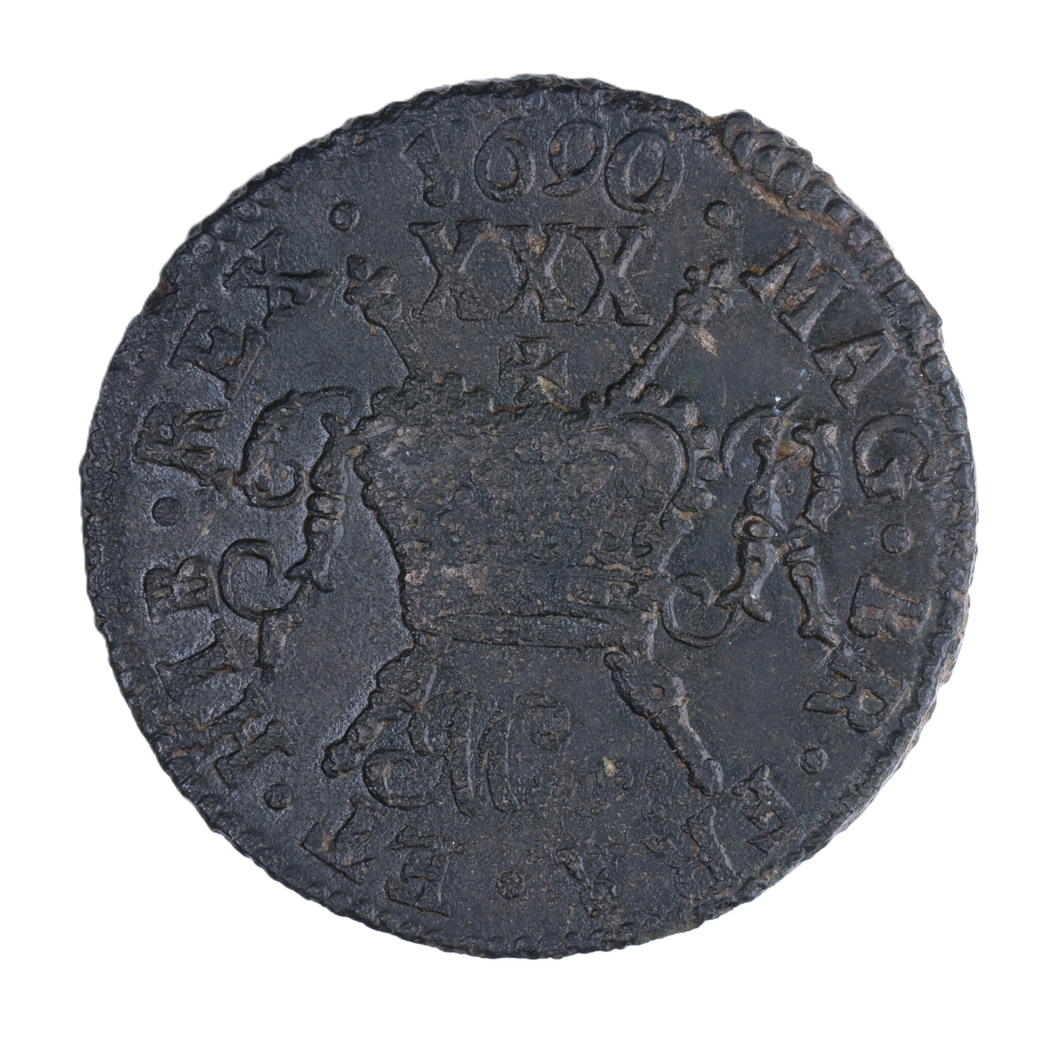 Ireland Gunmoney James II AD 1685-1691 Civil War Coinage Brass Gunmoney Halfcrown AD 1690 - Image 2