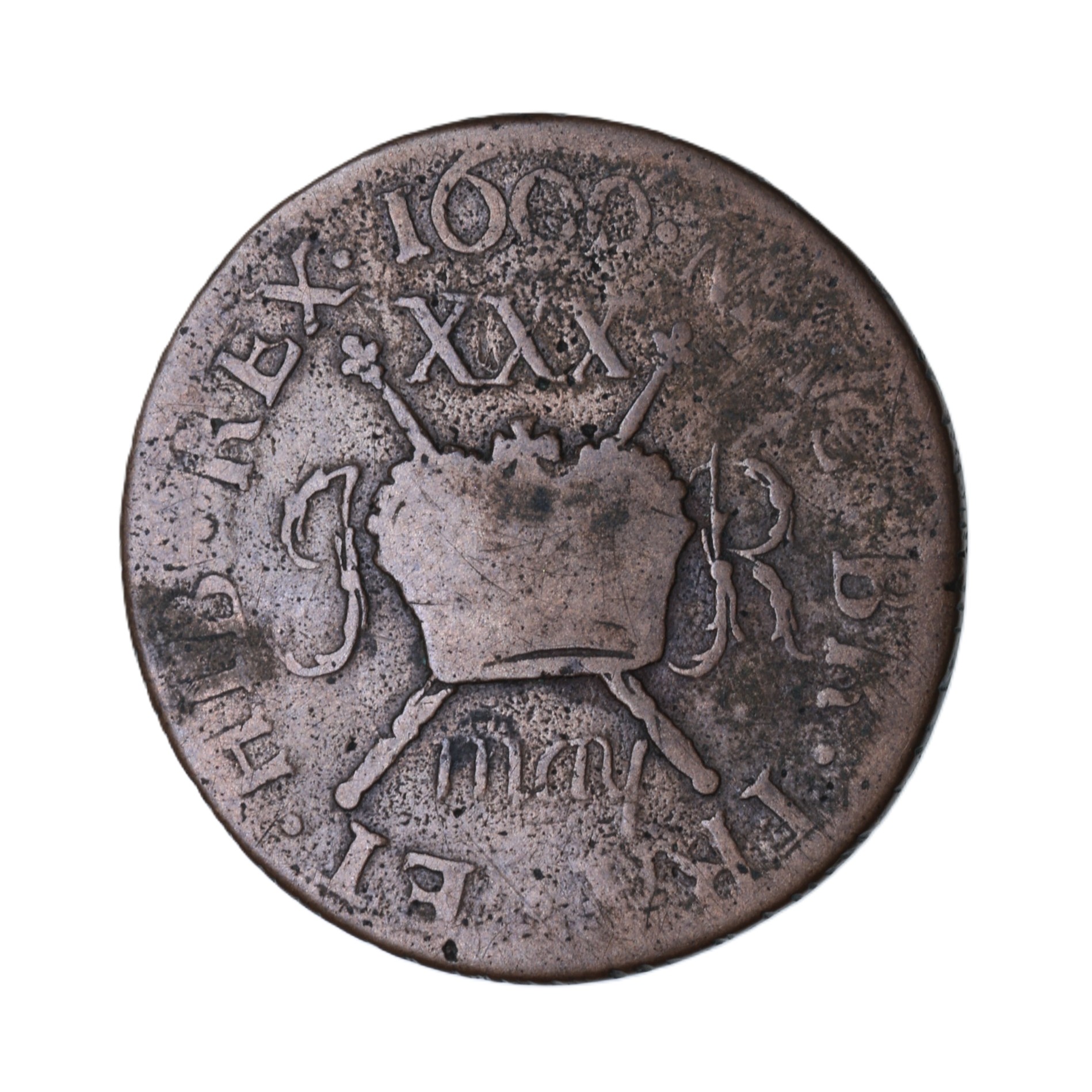 Ireland Gunmoney James II AD 1685-1691 Civil War Coinage Brass Gunmoney Halfcrown AD 1690 - Image 2
