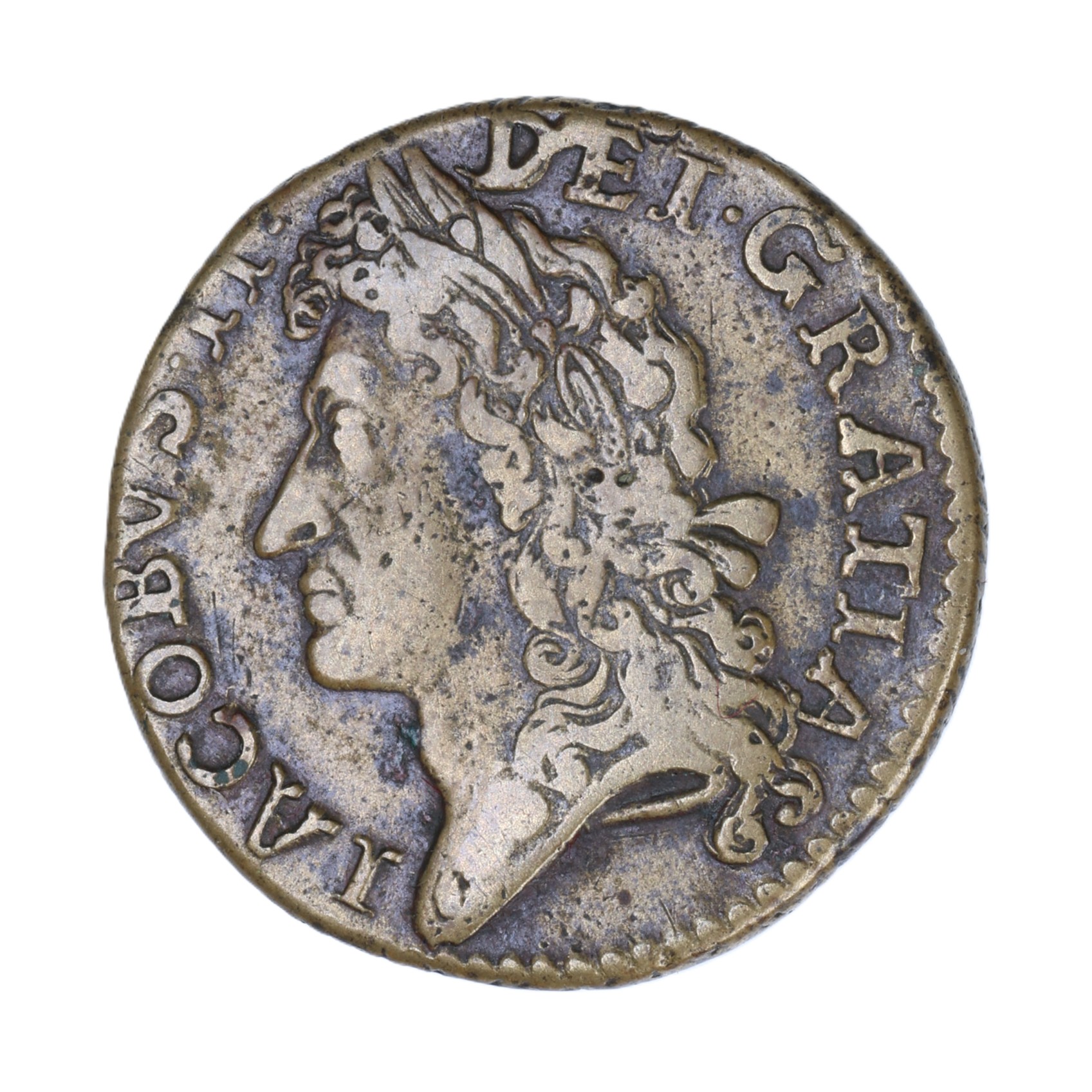 Ireland Gunmoney James II AD 1685-1691 Civil War Coinage Brass Gunmoney Shilling AD 1689