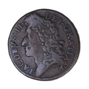 Ireland Gunmoney James II AD 1685-1691 Civil War Coinage Brass Gunmoney Shilling AD 1690
