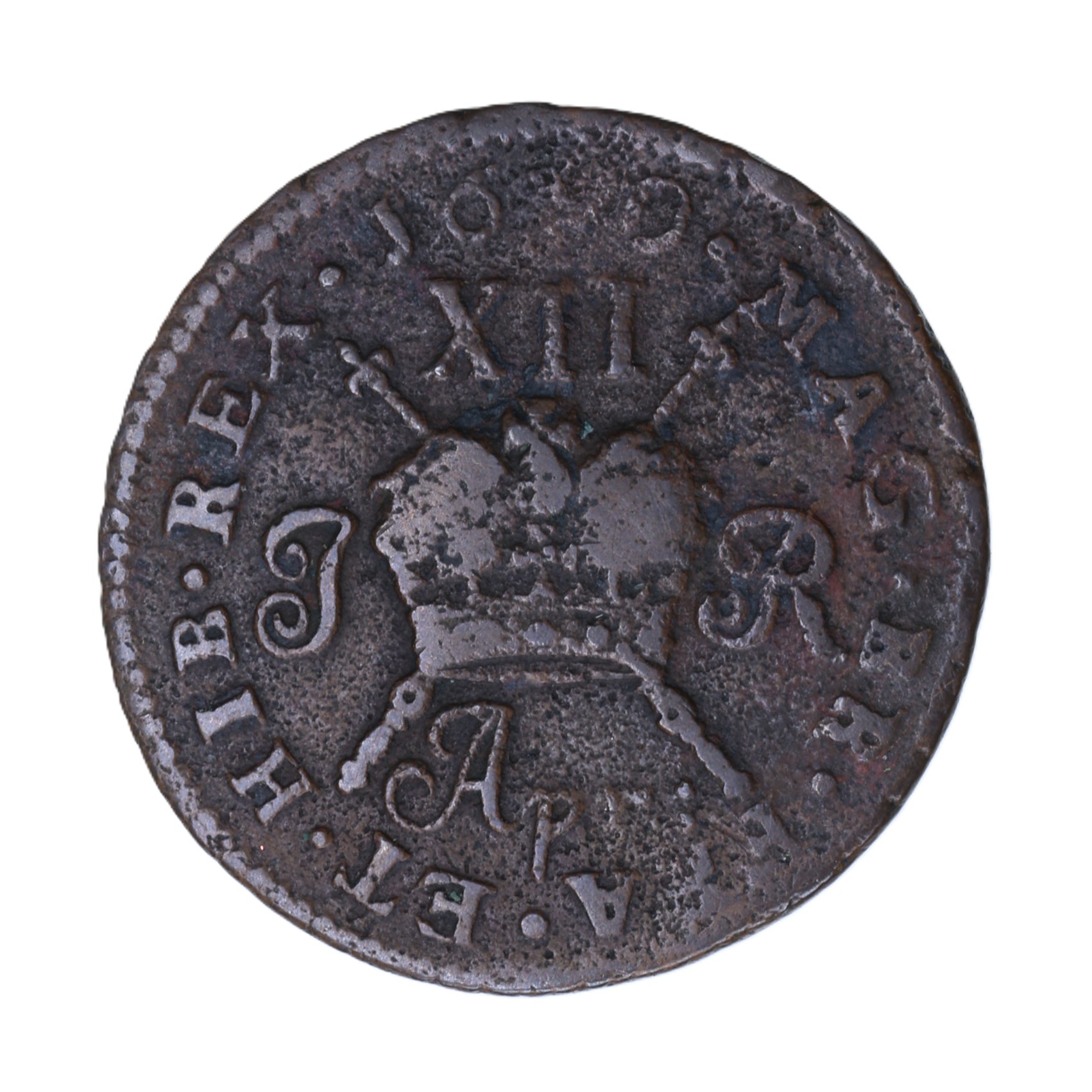 Ireland Gunmoney James II AD 1685-1691 Civil War Coinage Brass Gunmoney Shilling AD 1690 - Image 2