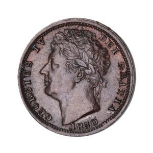 George IV AD 1820-1830 Copper Half Farthing AD 1830