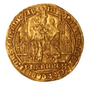 Flanders Belgium Louis De Male AD 1346-1384 Gold Lion D'or