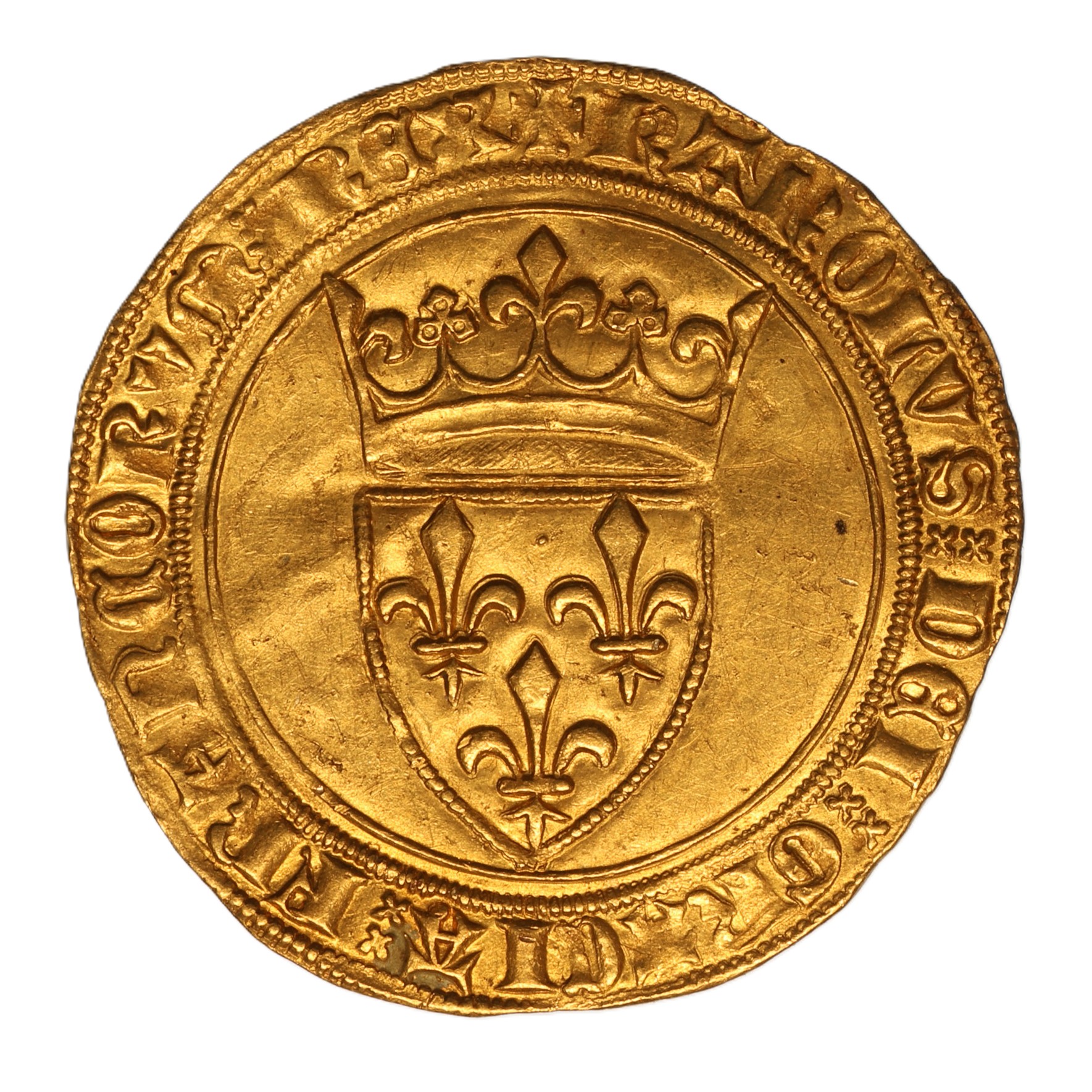 France Tournai Charles VI AD 1380-1422 Gold Ecu D'or