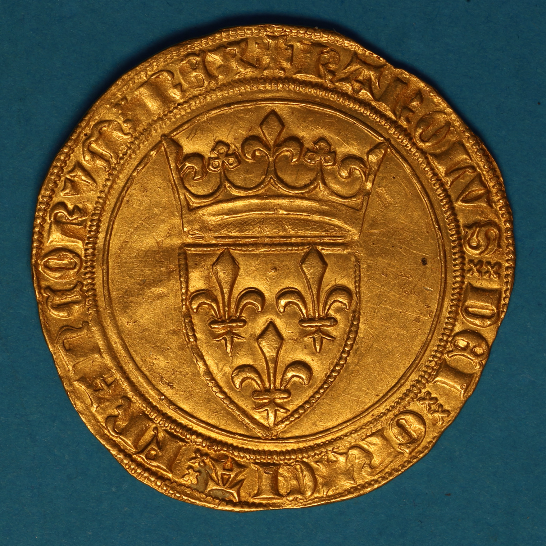 France Tournai Charles VI AD 1380-1422 Gold Ecu D'or - Image 3