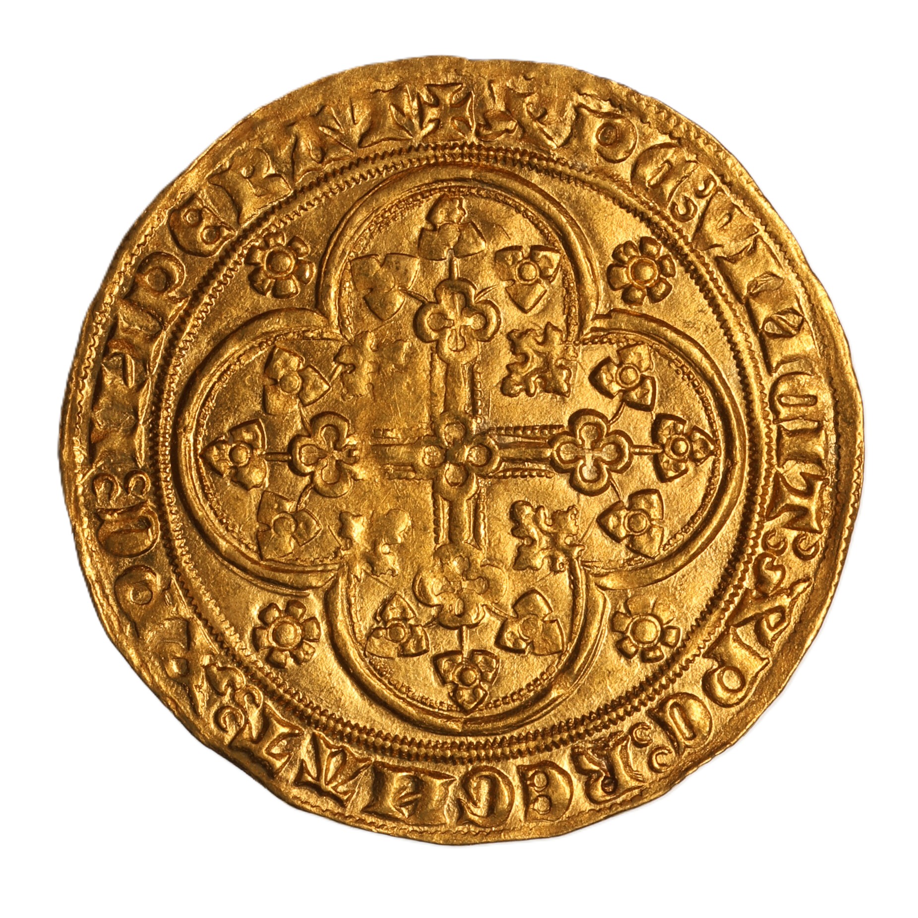 Flanders Belgium Louis De Male AD 1346-1384 Gold Ecu D'or a la chaise - Image 2