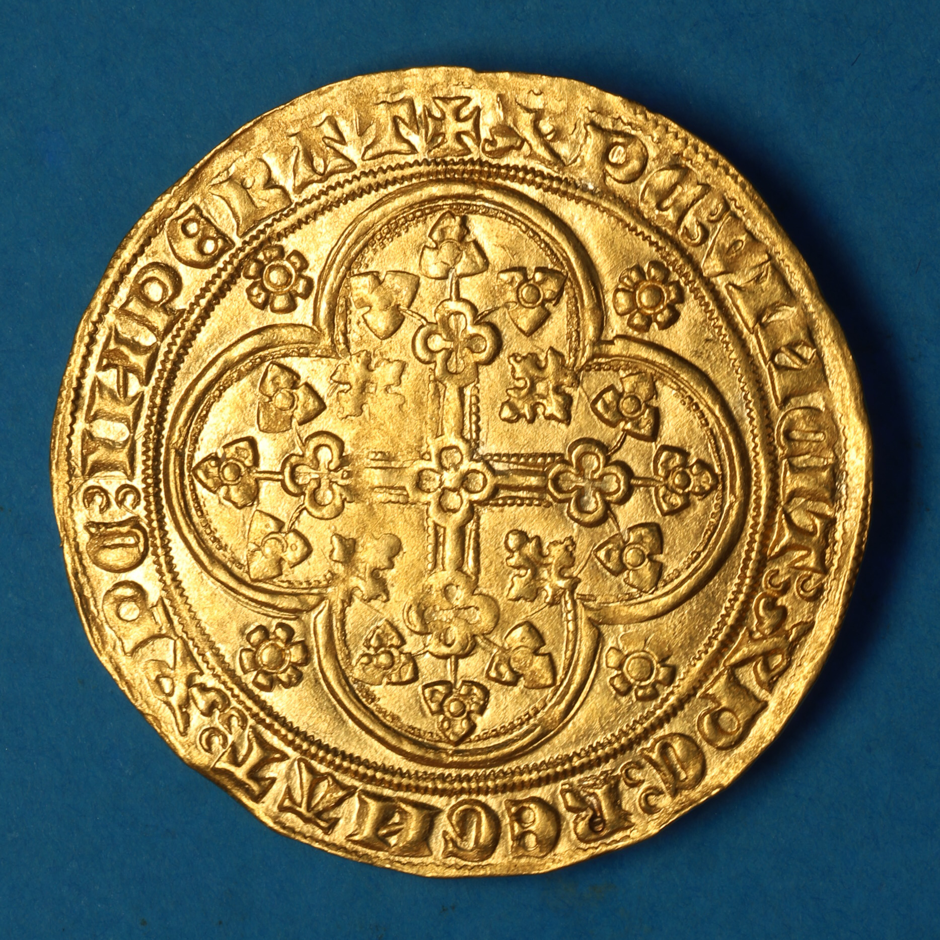 Flanders Belgium Louis De Male AD 1346-1384 Gold Ecu D'or a la chaise - Image 4