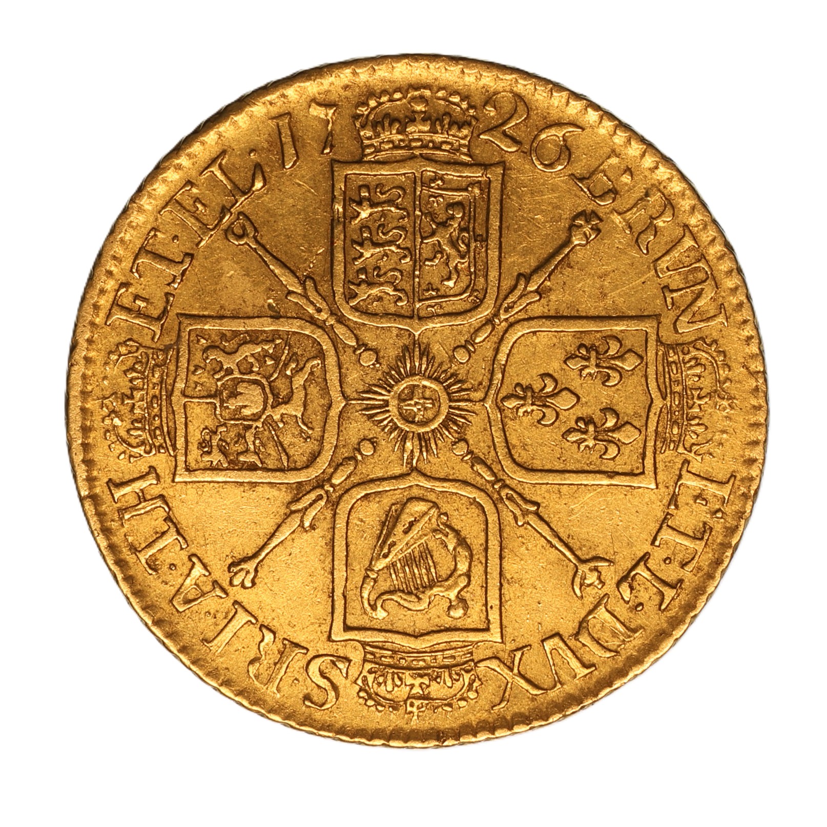 George I AD 1714-1727 Gold Guinea AD 1726 - Image 3