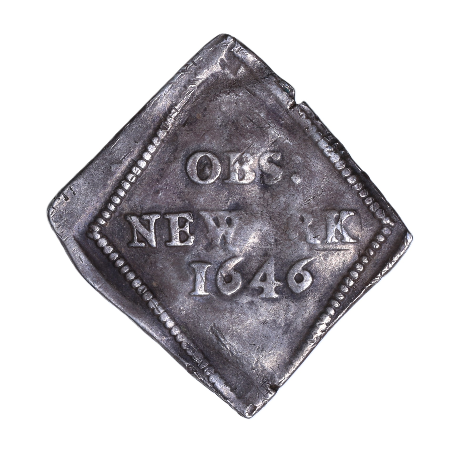 Charles I AD 1625-1649 English Civil War Siege Piece Silver Sixpence Newark AD 1646 - Image 2
