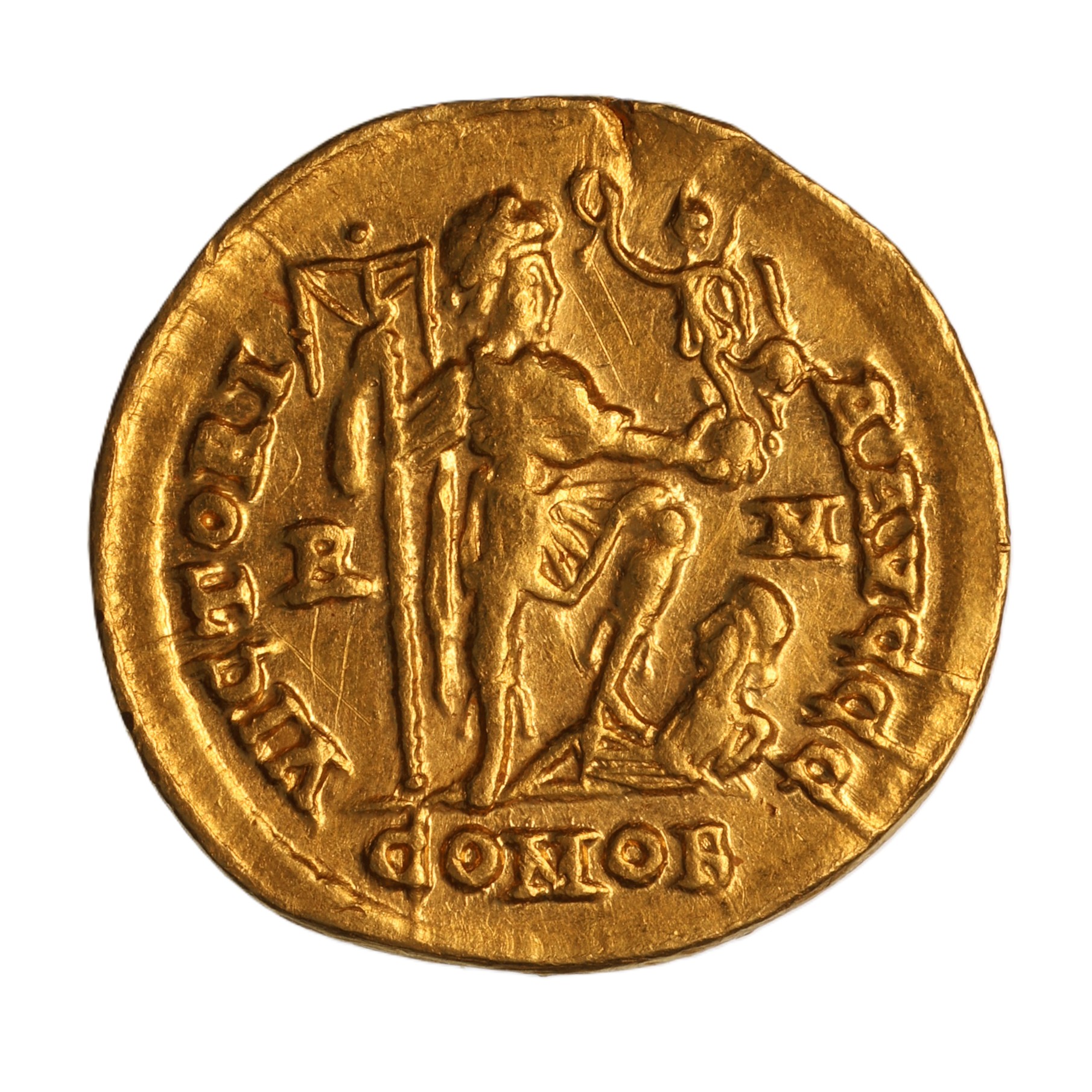 Honorius AD 393-423 Gold Solidus Rome - Image 2