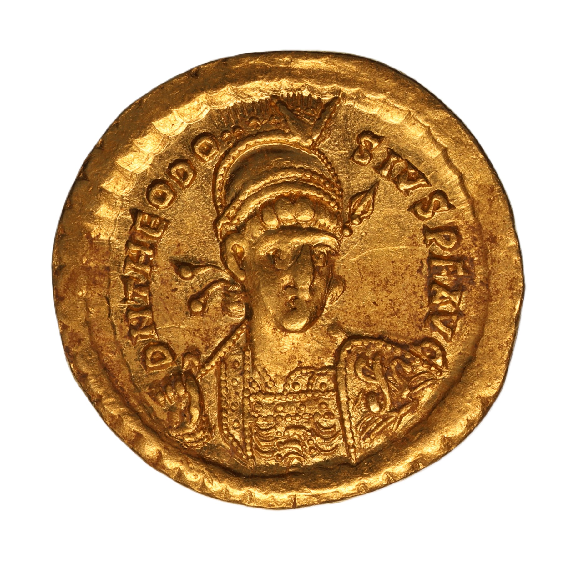 Theodosius II AD 402-450 Gold Solidus Constantinople