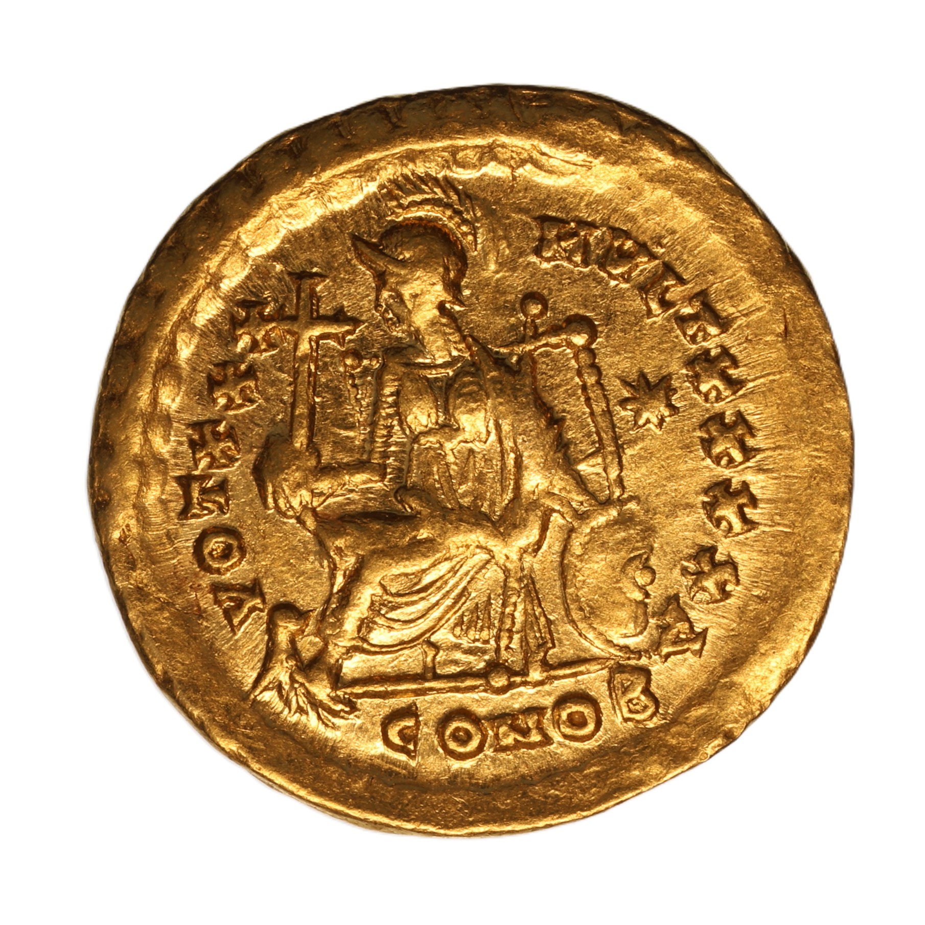 Theodosius II AD 402-450 Gold Solidus Constantinople - Image 2