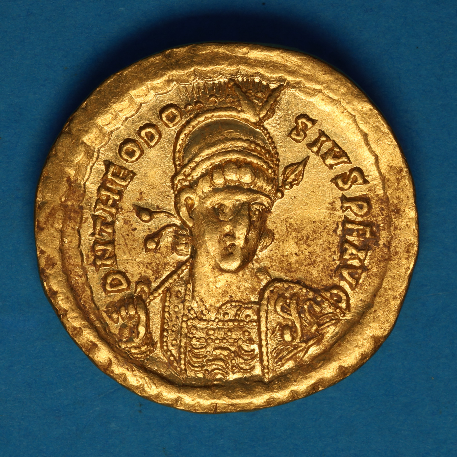 Theodosius II AD 402-450 Gold Solidus Constantinople - Image 3