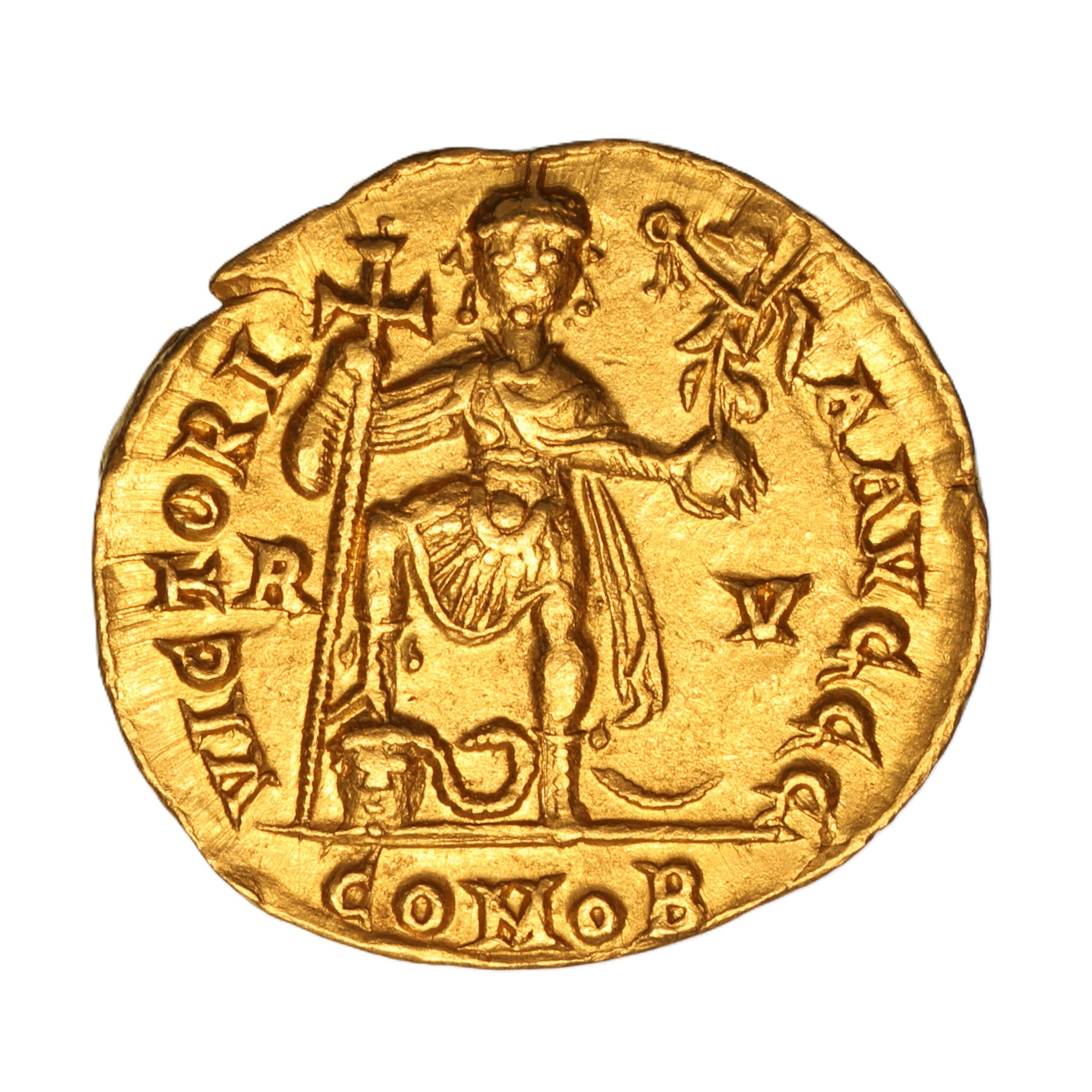 Valentinian III AD 425-455 Gold Solidus Ravenna - Image 2