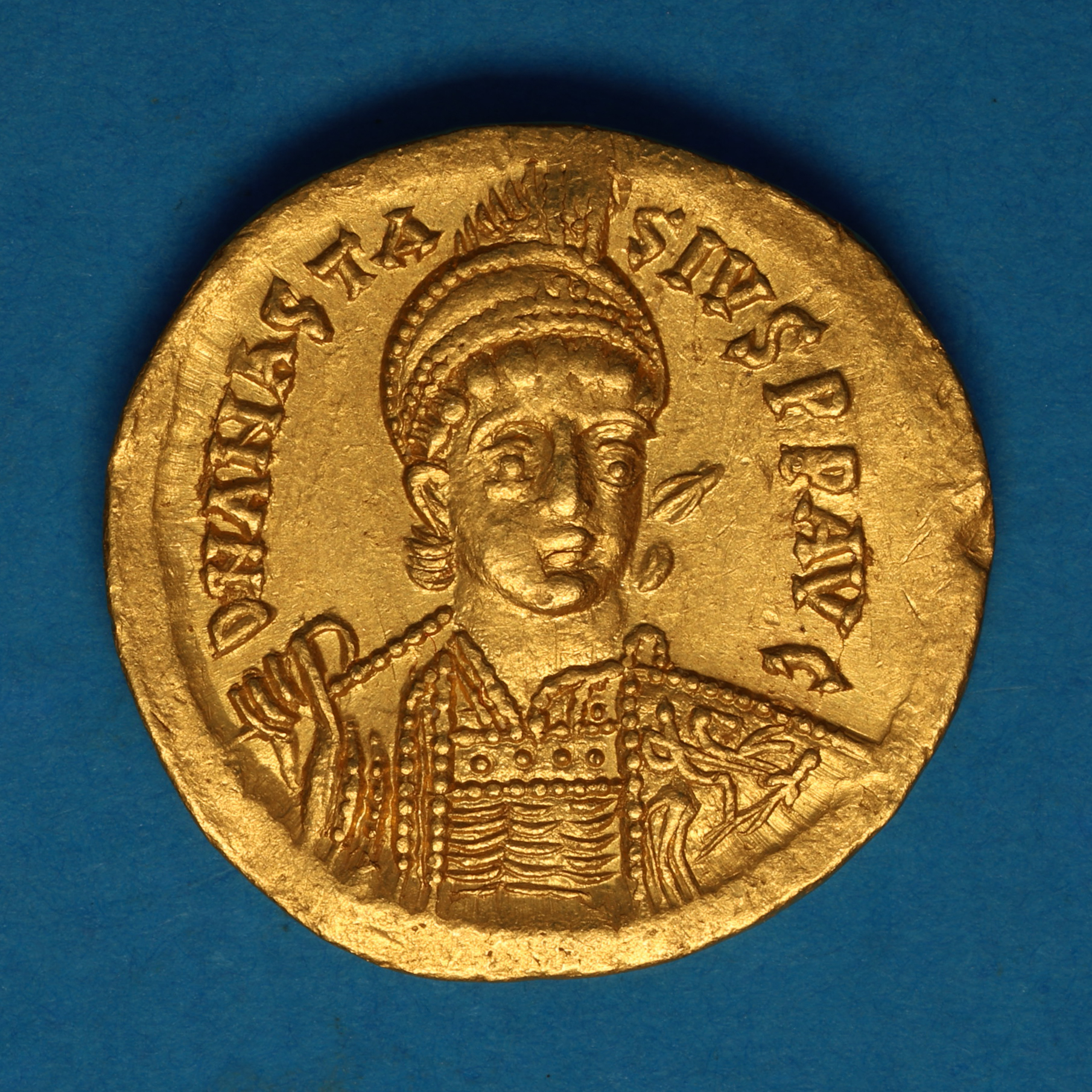 Byzantine Anastasius I AD 491-518 Gold Solidus Constantinople - Image 3