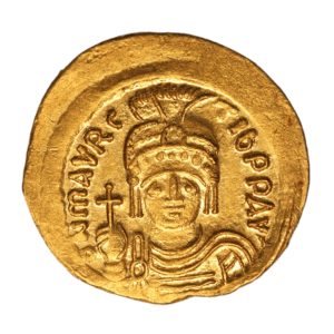 Byzantine Maurice Tiberius AD 582-602 Gold Solidus Constantinople