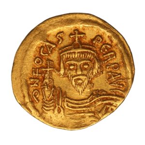 Byzantine Phocas AD 602-610 Gold Solidus Constantinople