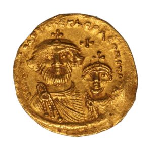 Byzantine Heraclius & Heraclius AD 610-641 Gold Solidus Constantinople