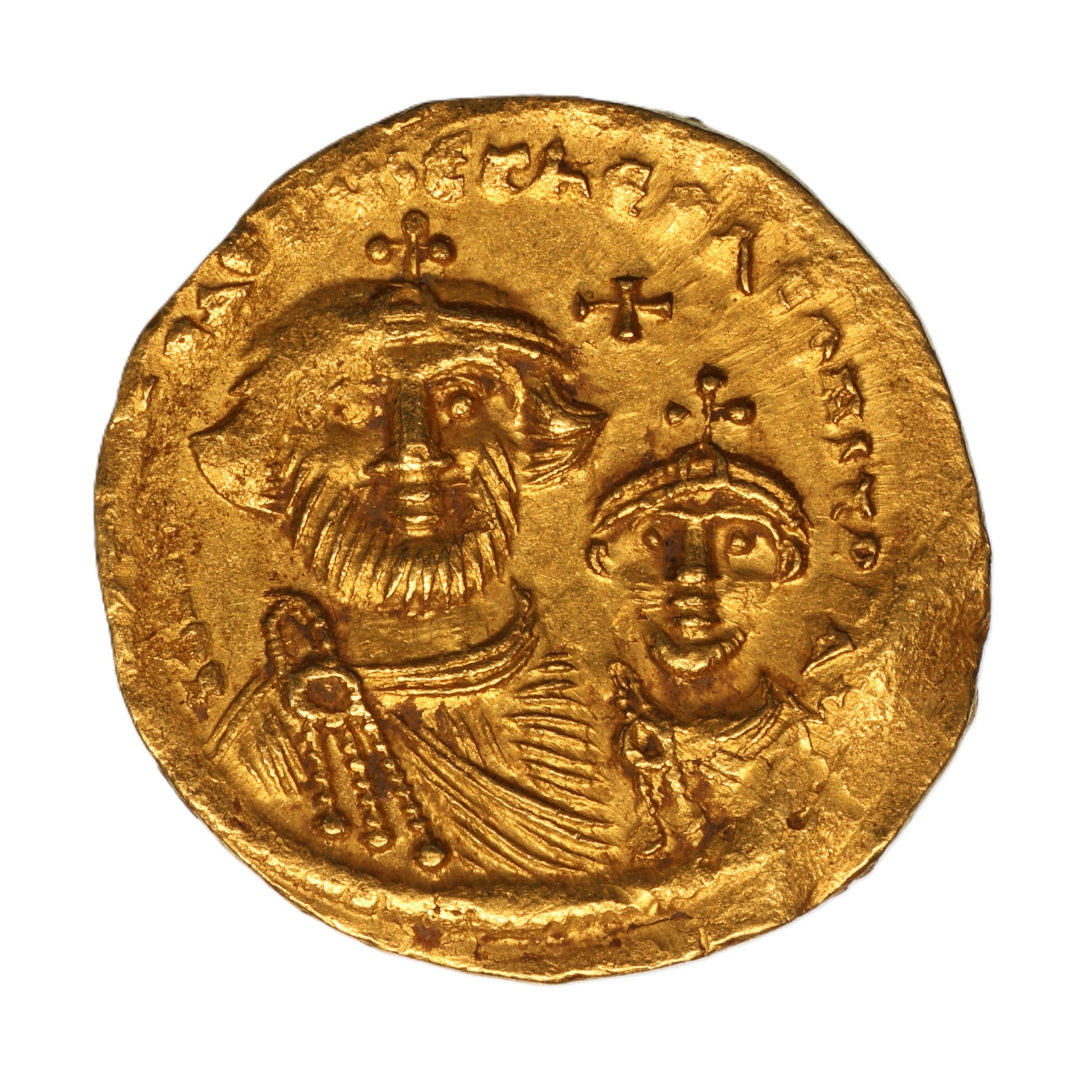 Byzantine Heraclius & Heraclius AD 610-641 Gold Solidus Constantinople
