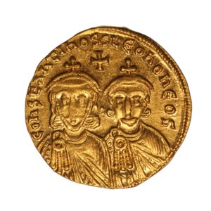 Byzantine Constantine V, Leo III & IV AD 741-775 Gold Solidus Constantinople