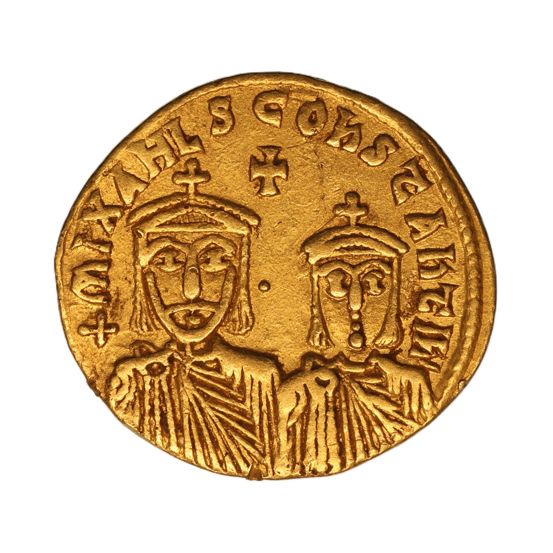 Byzantine Theophilus, Constantine & Michael II AD 829-842 Gold Solidus Constantinople - Image 2