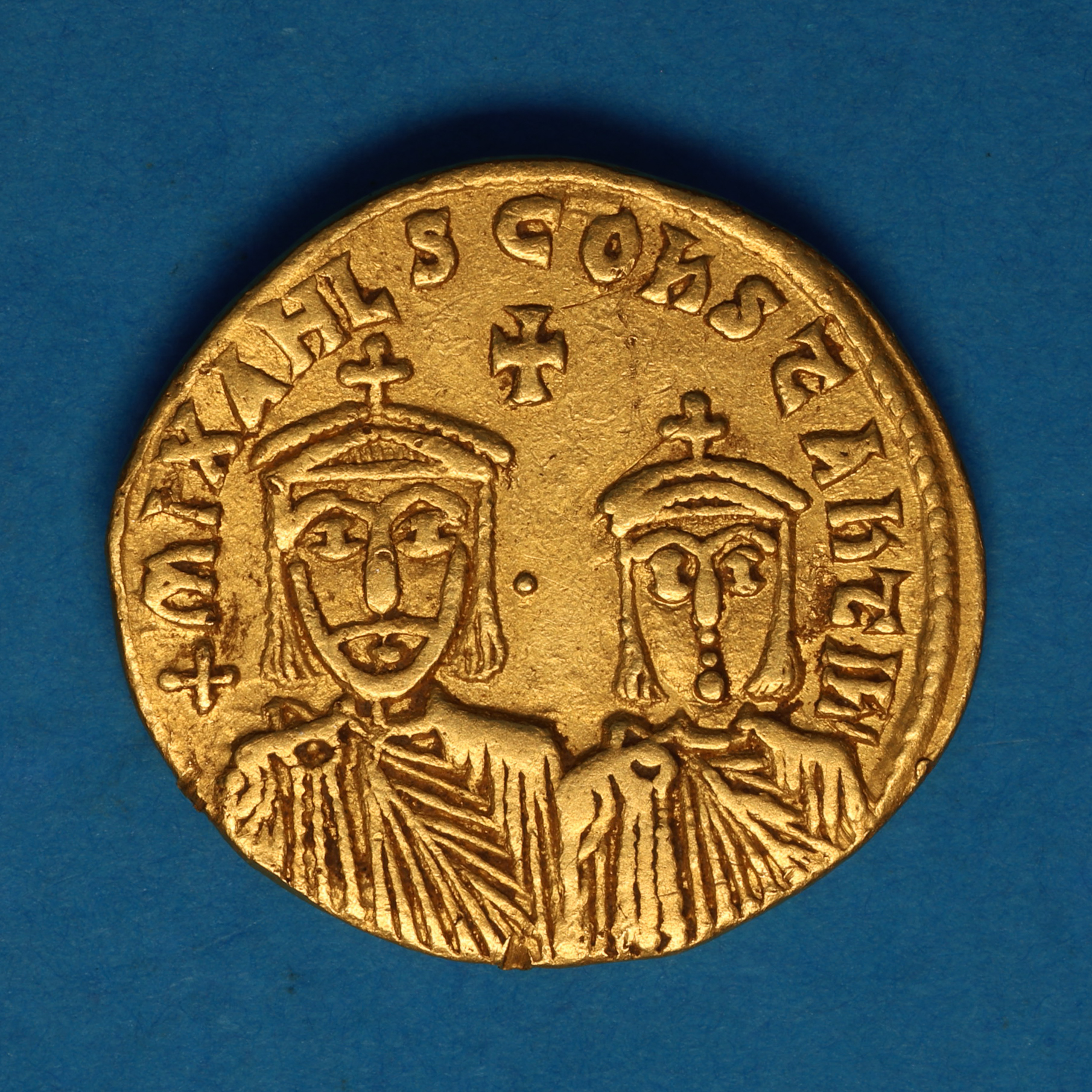 Byzantine Theophilus, Constantine & Michael II AD 829-842 Gold Solidus Constantinople - Image 4