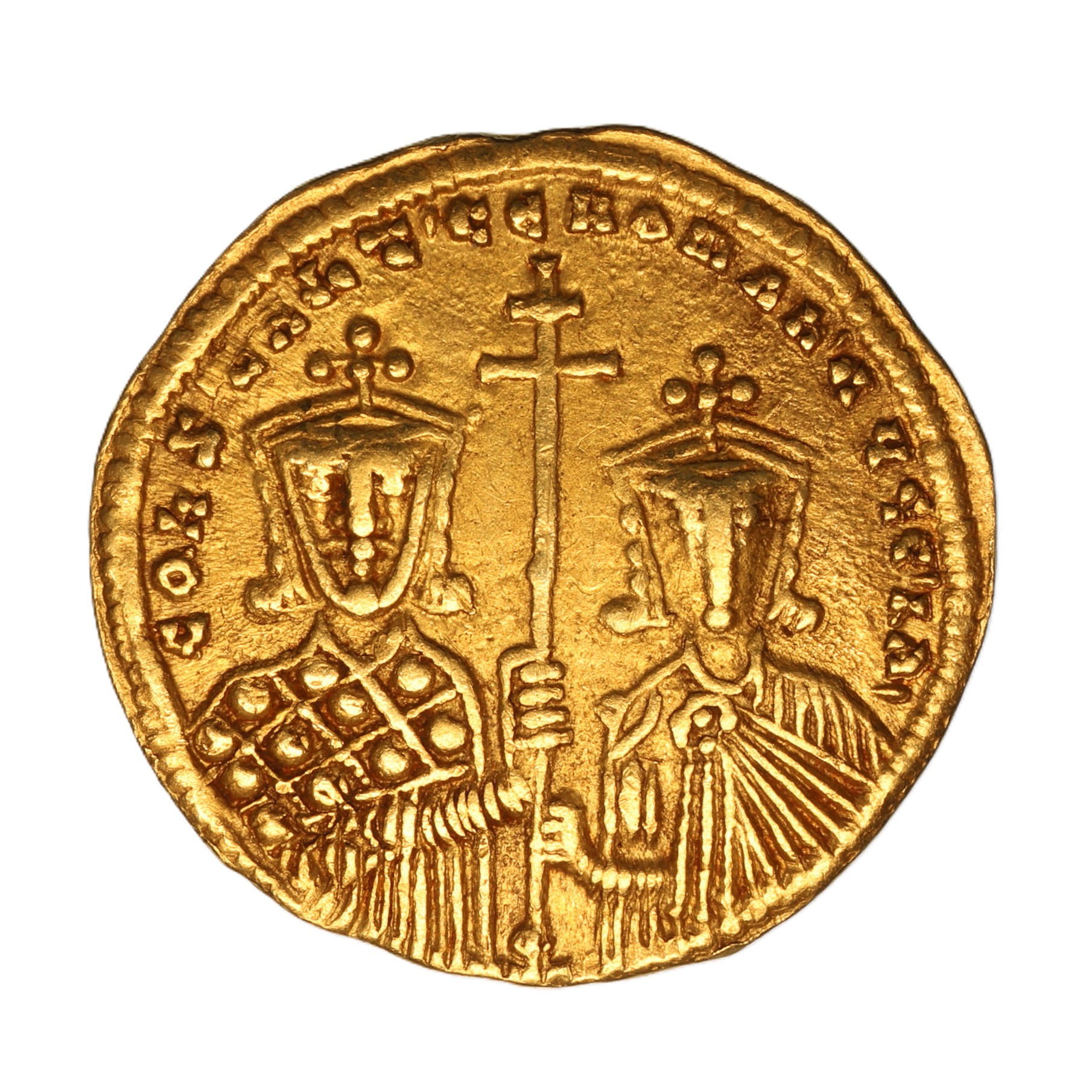 Byzantine Constantine VII & Romanus II AD 913-959 Gold Solidus Constantinople - Image 2