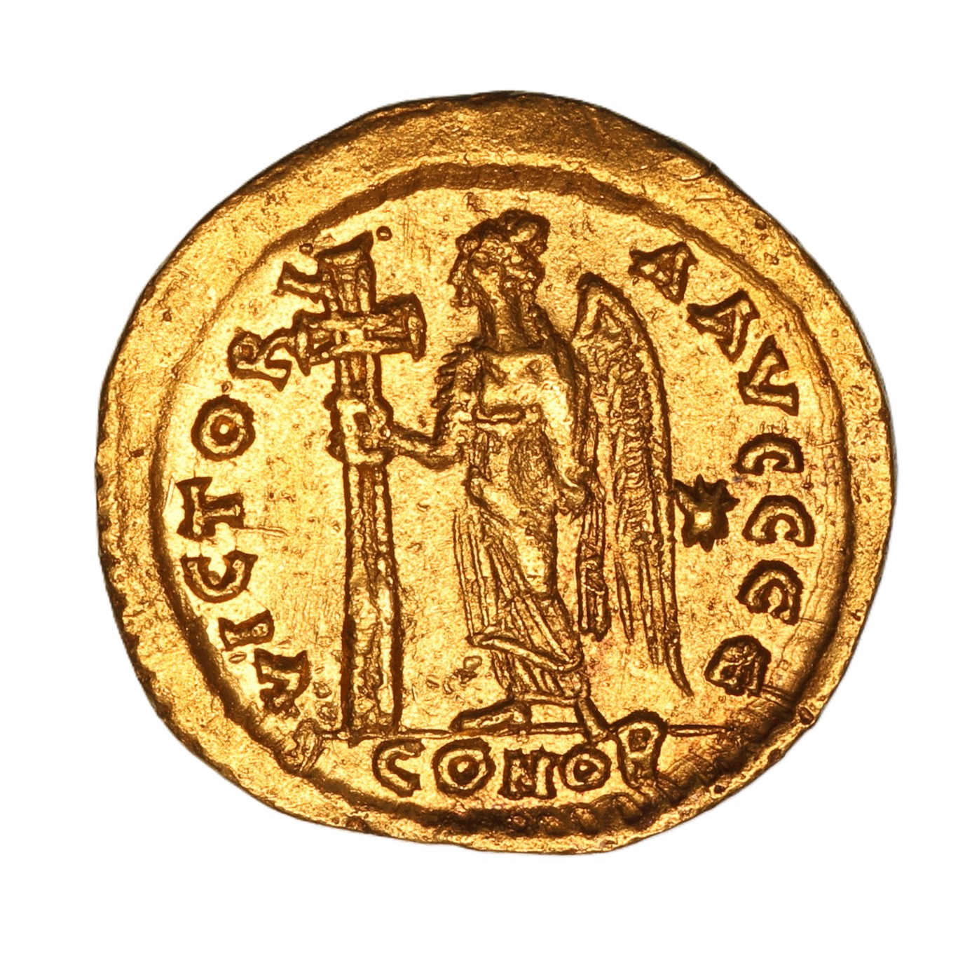 Zeno AD 476-491 Gold Solidus Constantinople - Image 2