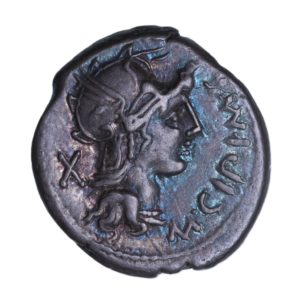 Roman Republic M. Cipius M. f. 115-114 BC Silver Denarius