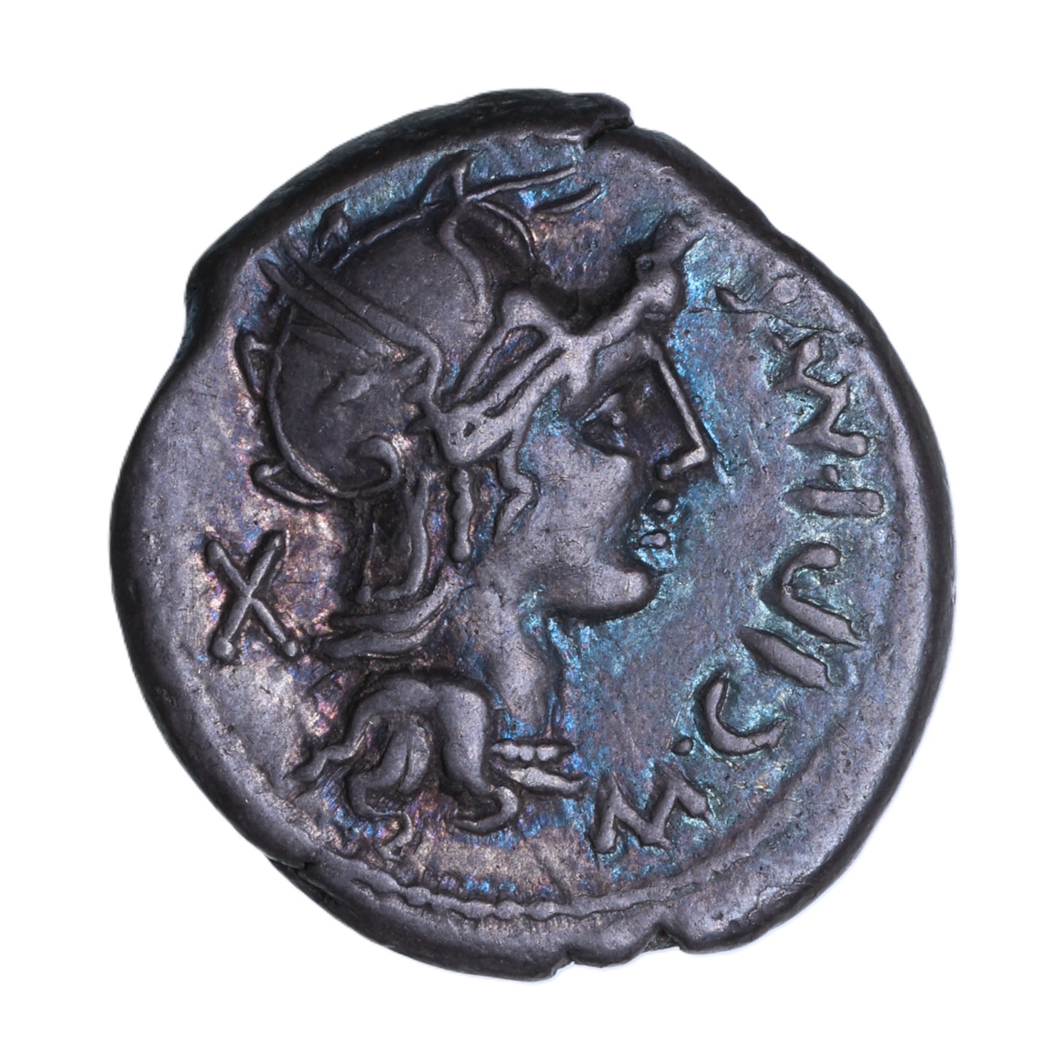 Roman Republic M. Cipius M. f. 115-114 BC Silver Denarius