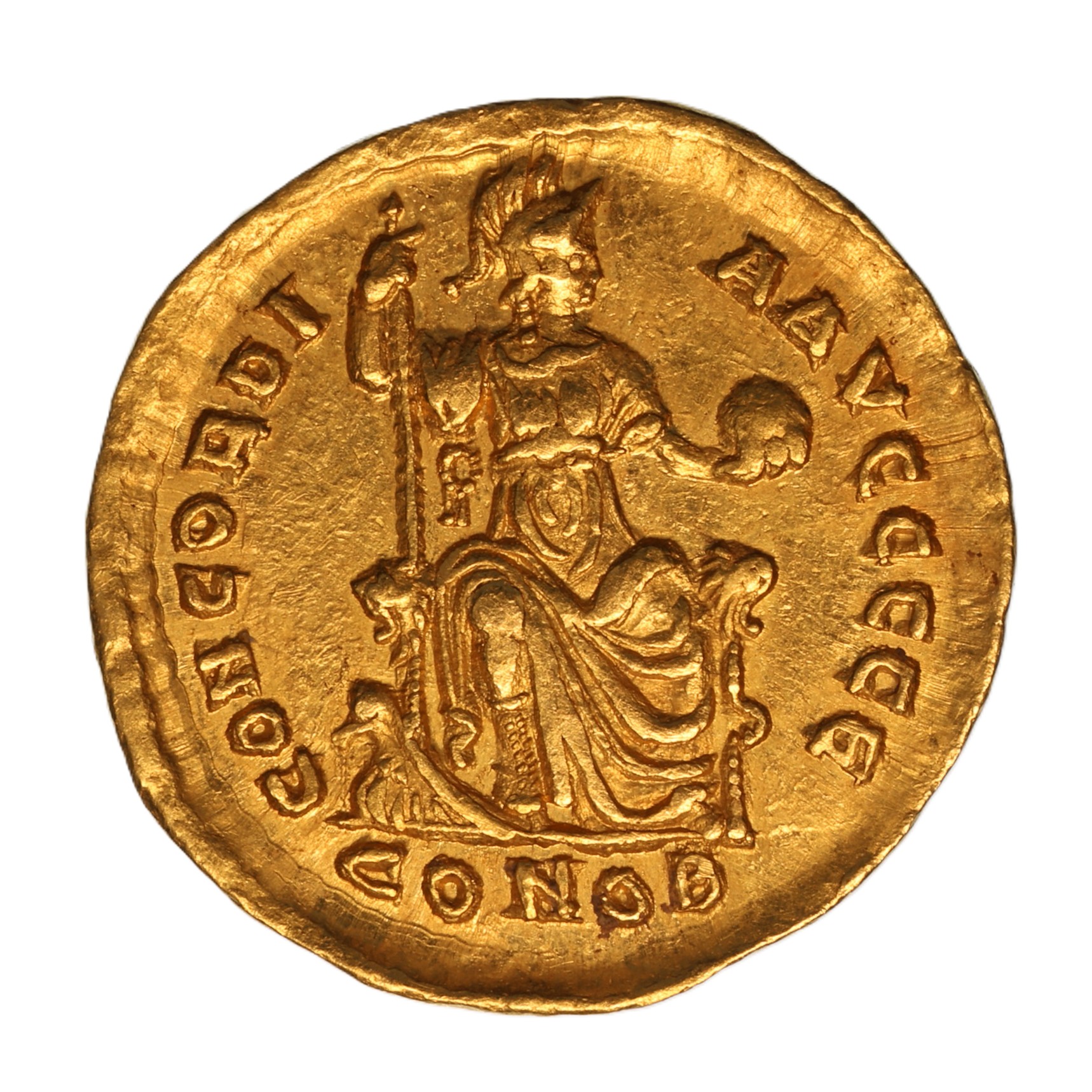 Valentinian II AD 375-392 Gold Solidus Constantinople - Image 2