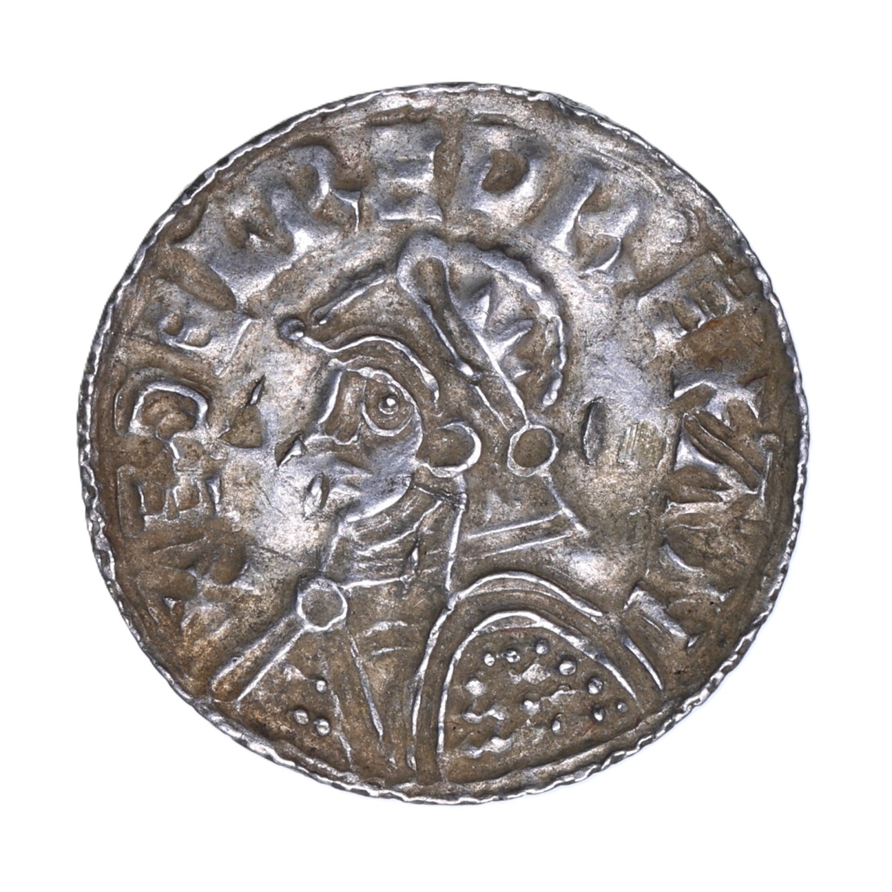 Aethelred II AD 978-1016 Silver Penny Helmet Type Lincoln