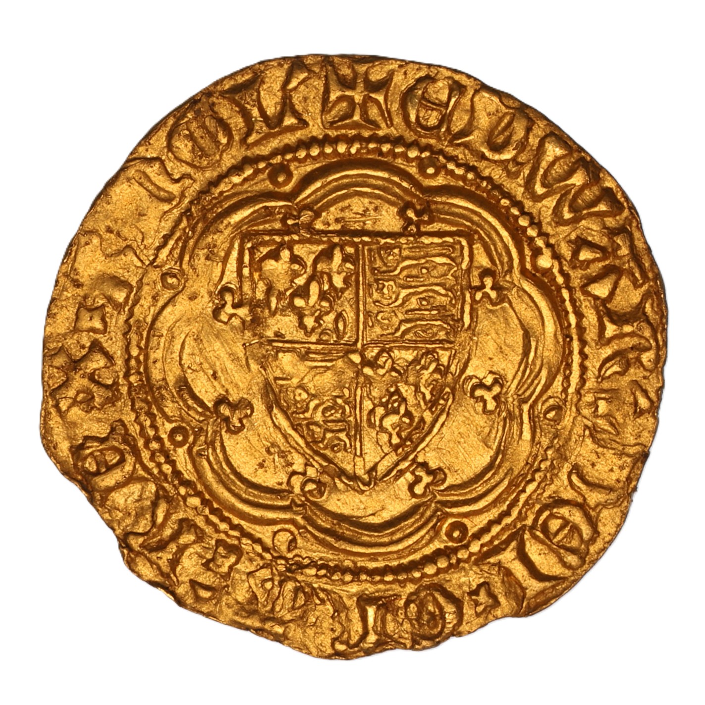 Edward III AD 1327-1377 Gold Quarter Noble Transitional period
