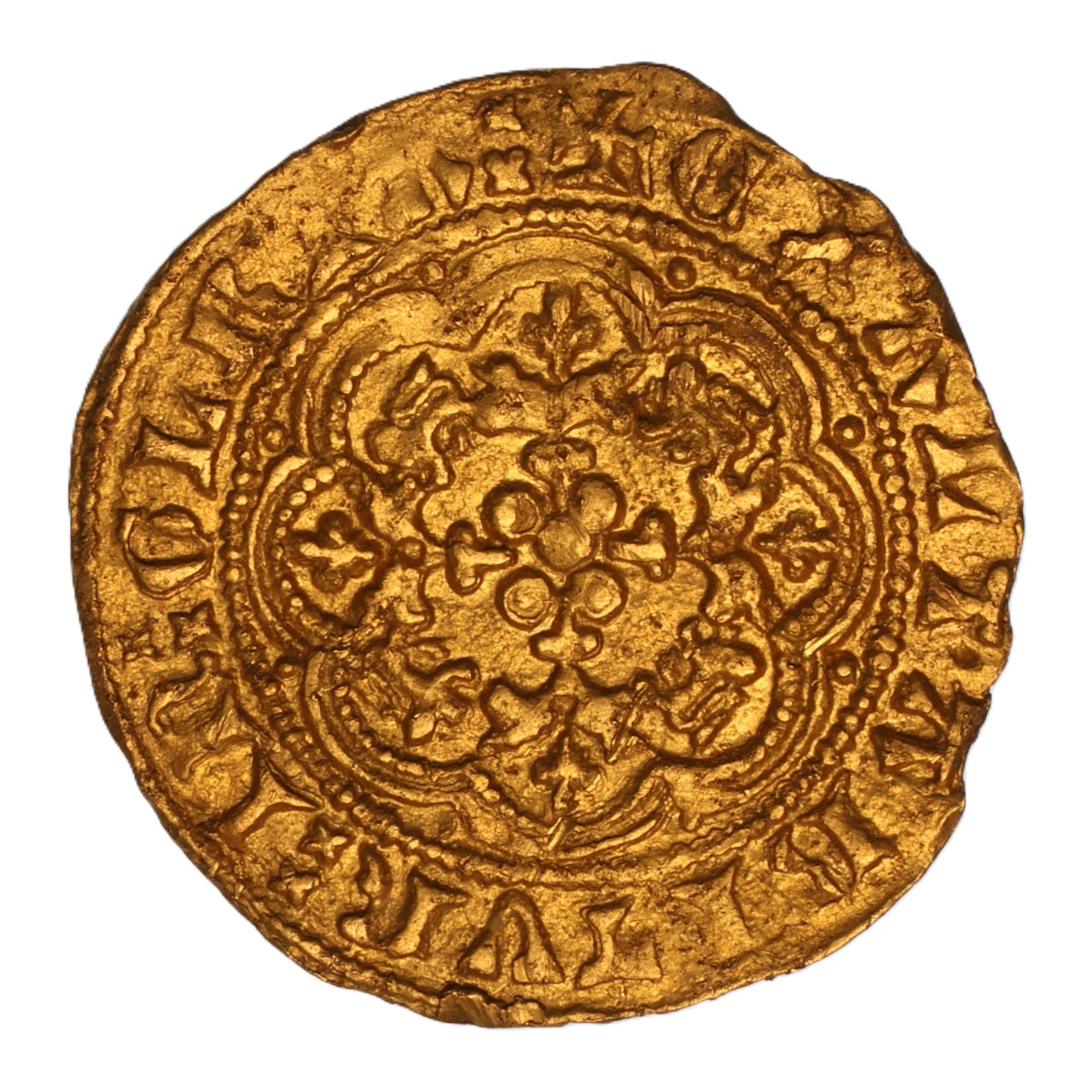 Edward III AD 1327-1377 Gold Quarter Noble Transitional period - Image 2