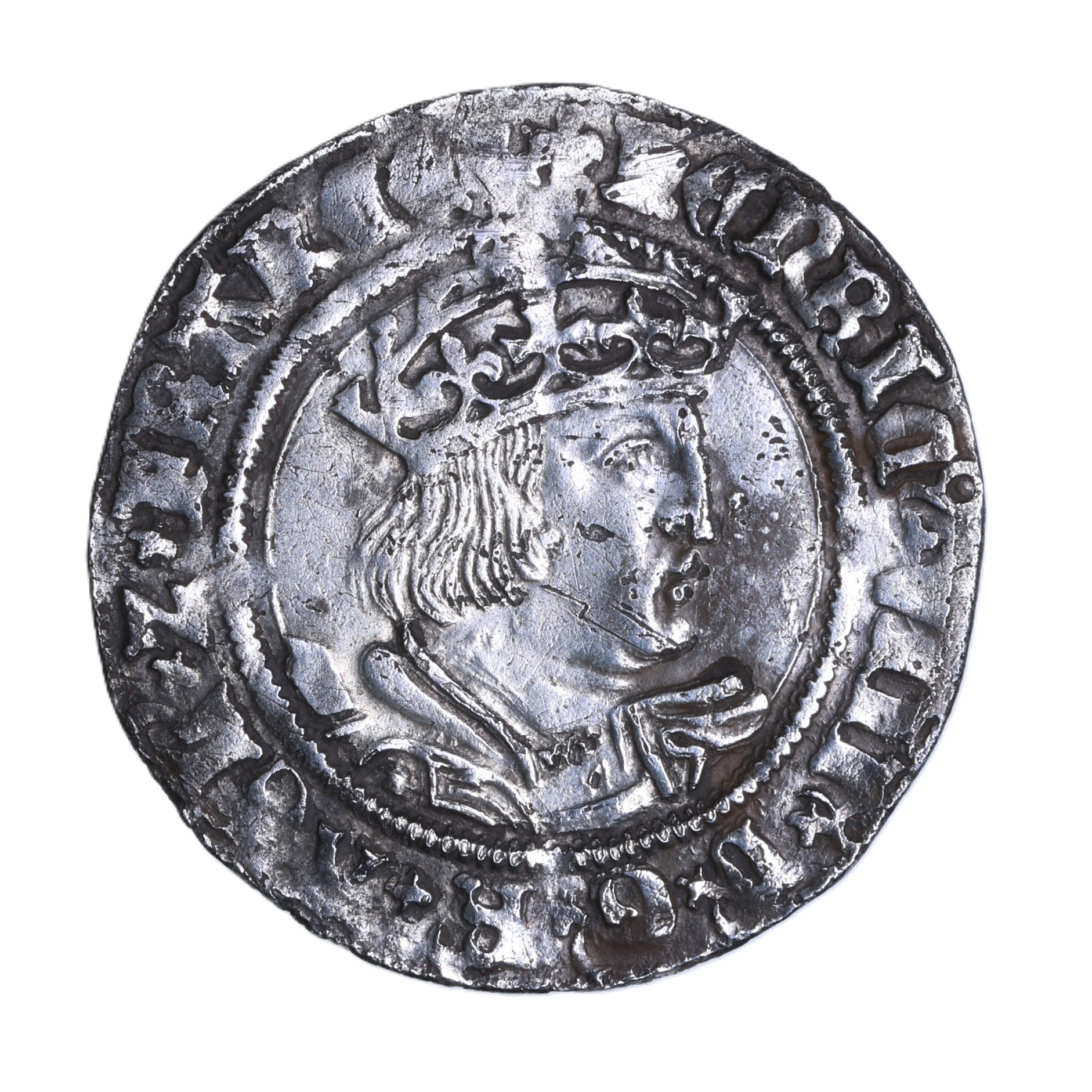 Henry VIII AD 1509-1547 Silver Groat 2nd Issue Laker bust D