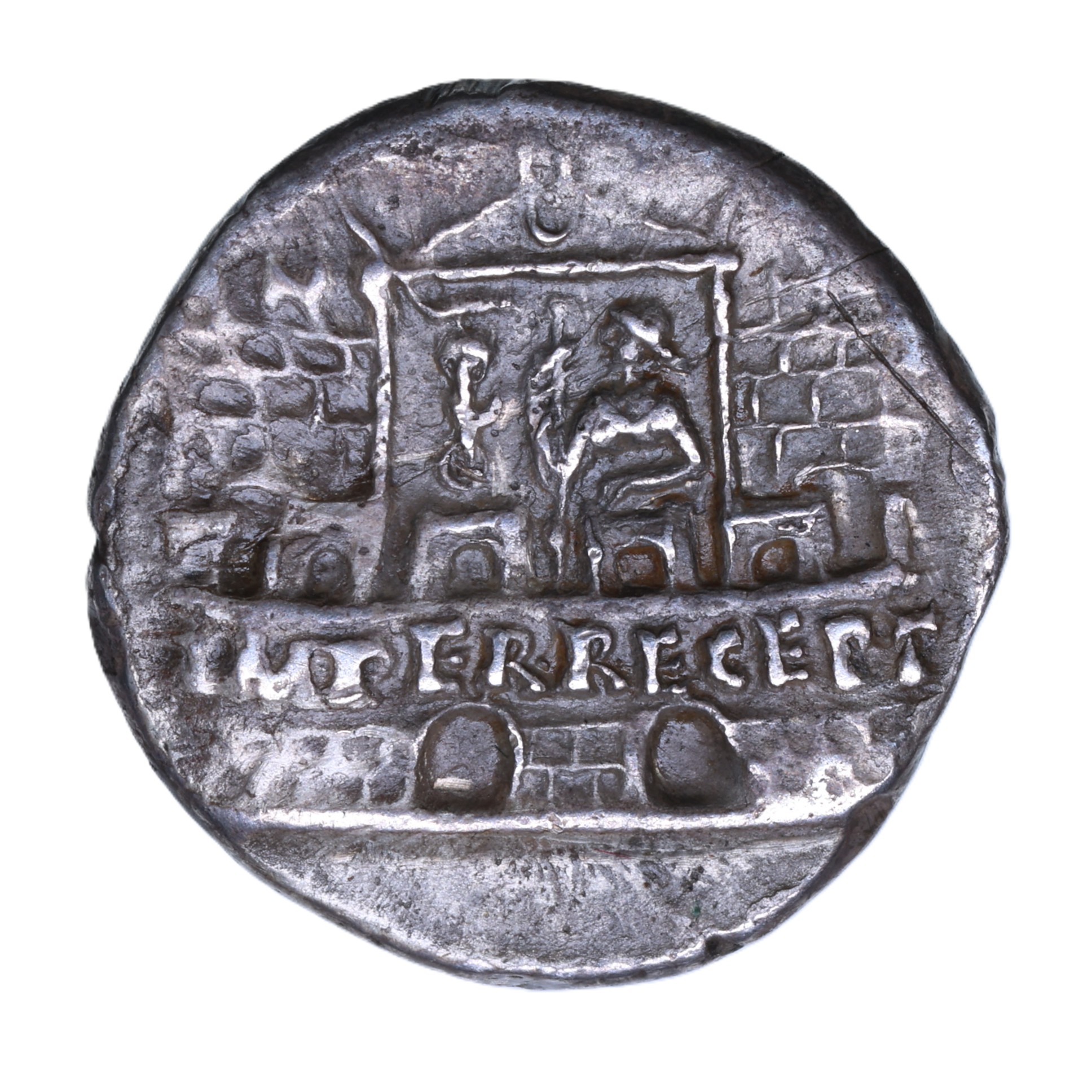 Claudius AD 41-54 Silver Denarius Lyon Praetorian camp *Very Rare* - Image 3